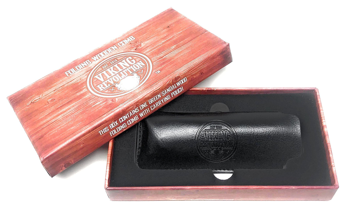 - Folding Beard Comb For Men | All Natural Wooden Beard Comb w/Gift Box -