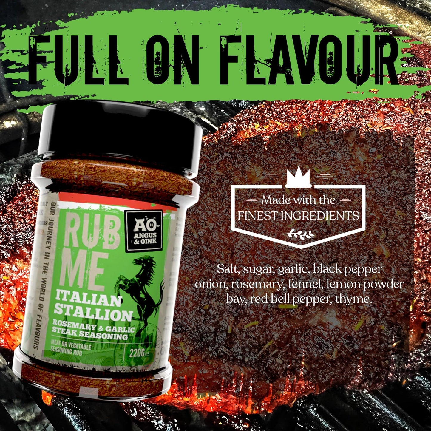 Angus & Oink Rub Me Italian Stallion BBQ Seasoning 200g