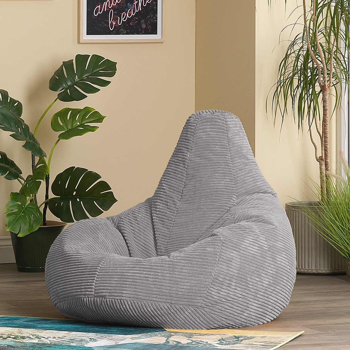 - icon Dalton Cord Recliner Bean Bag Chair | Large Lounge Chair | Gaming Bean Bag -