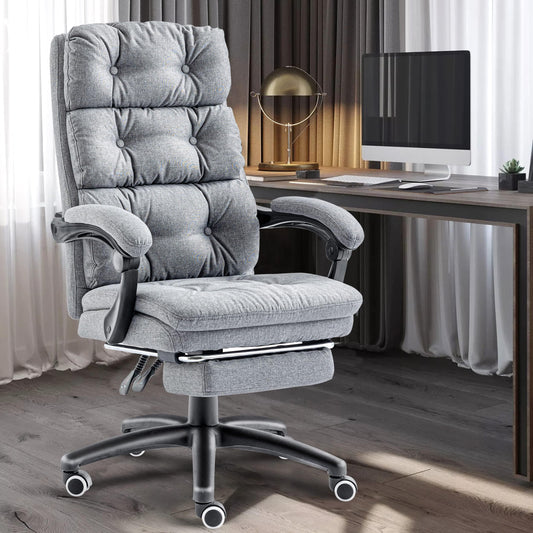 Blisswood Executive Office Chair With Footrest & Lumbar Support Ergonomic Recliner Computer Desk Chair Adjustable Back Rest Heavy Duty 360° Swivel Gaming Chair (Dark Grey)