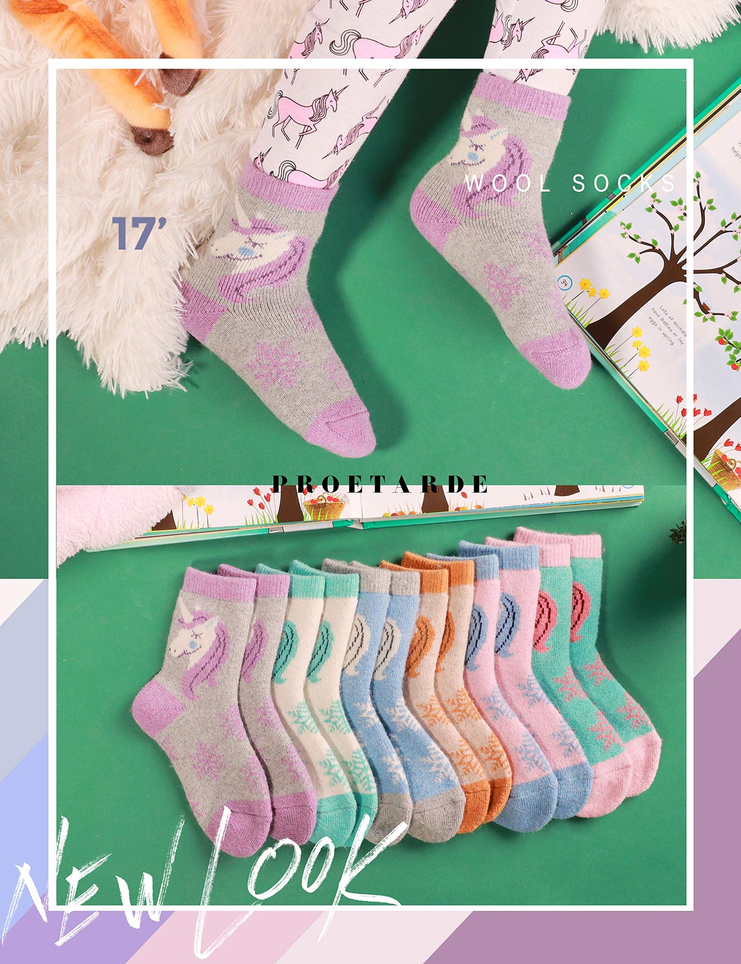 - Merino Wool Socks for Kids | Thick Thermal Socks 6 Pack -