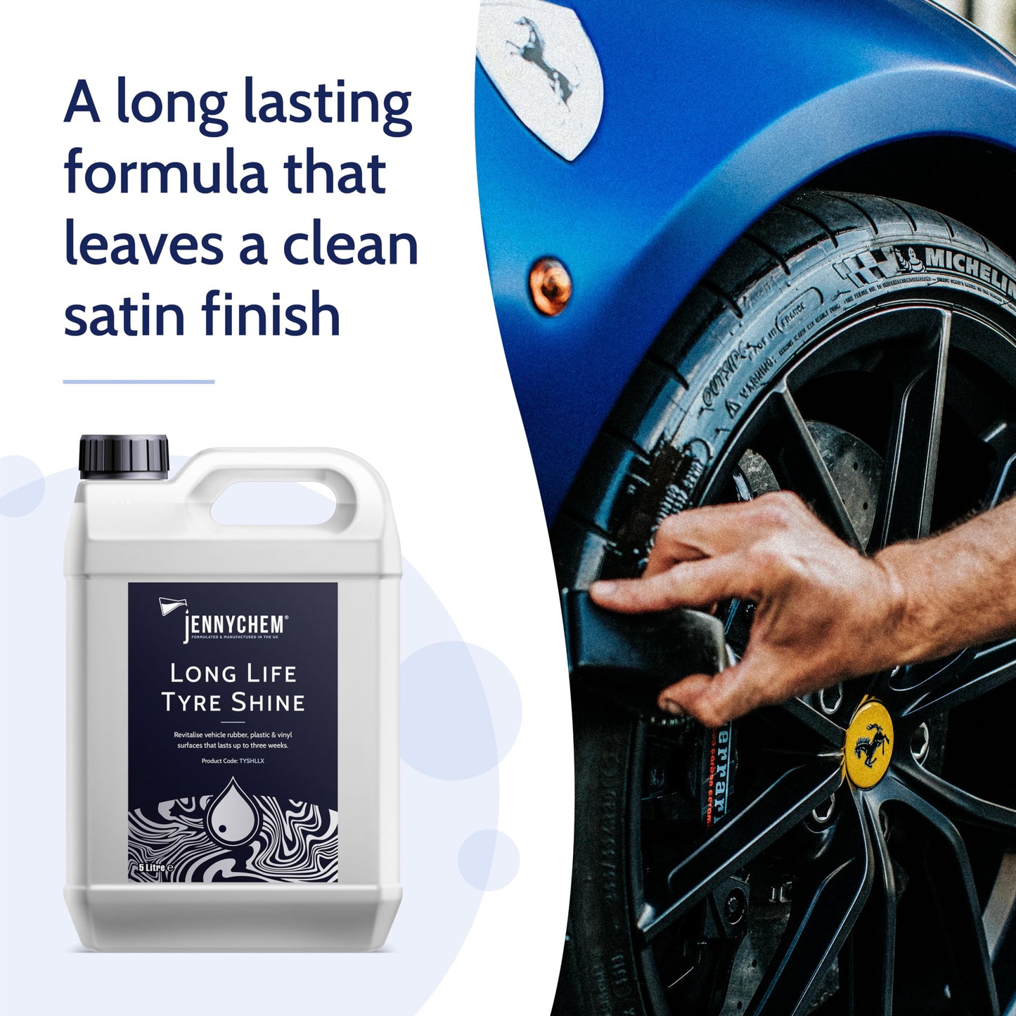 - Jennychem Car Tyre Shine | Easy to Use Tyre Dressing | 5L | Long-lasting Gel for Superior Cleaning -