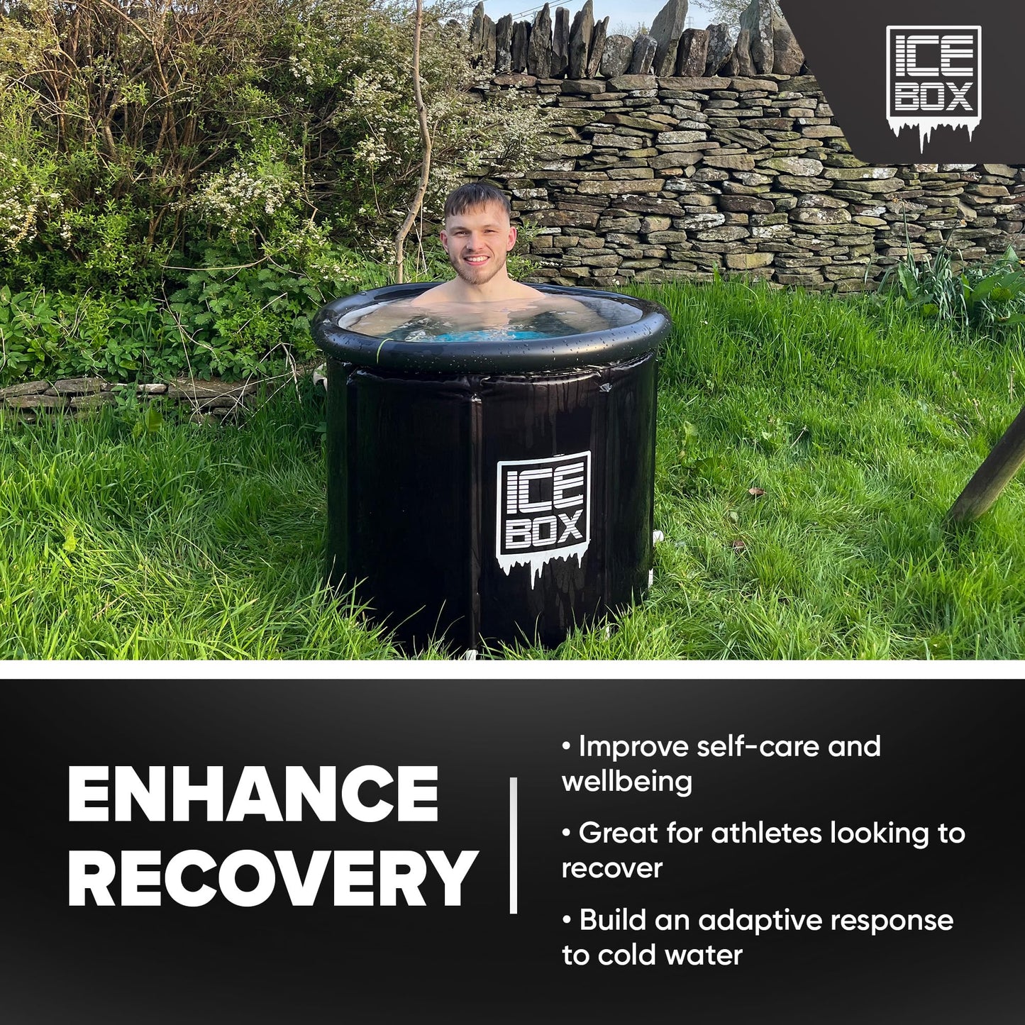 - IceBox | Ice Bath Tub Outdoor | Lid | 320L Cold Water Therapy Tub -