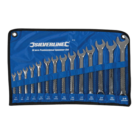 - Silverline SP50 Combination Spanner Set | 14pce | 8 - 24 mm -