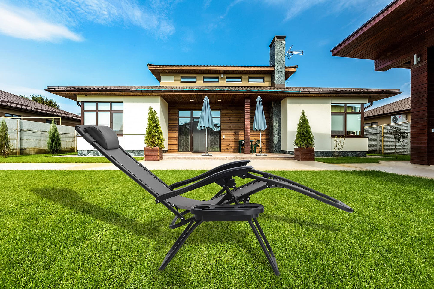- Straame Garden | Zero Gravity Chair | Set of 2 | Heavy Duty Textoline | Outdoor & Garden Sunloungers -