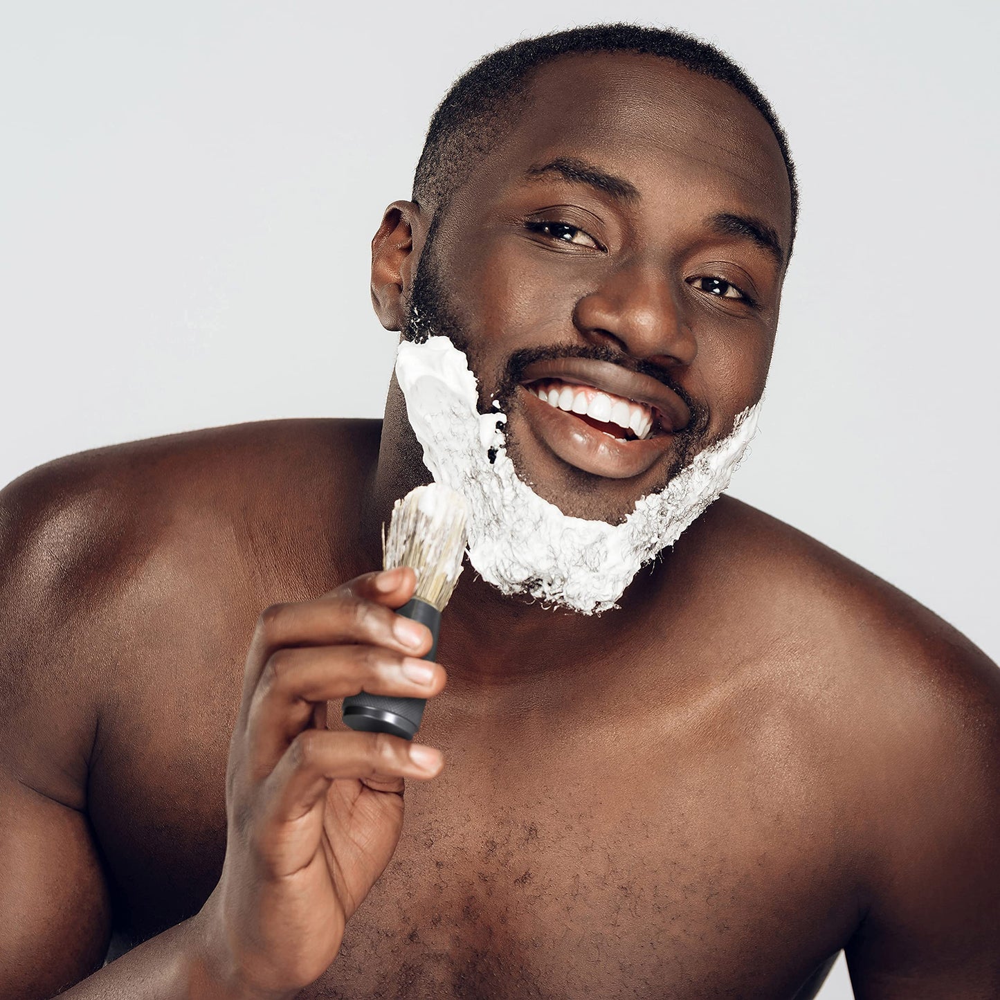 - Shaving Brush Vegan | Silver | Women and Men Shaving Brush| Shaving Soap Brush -