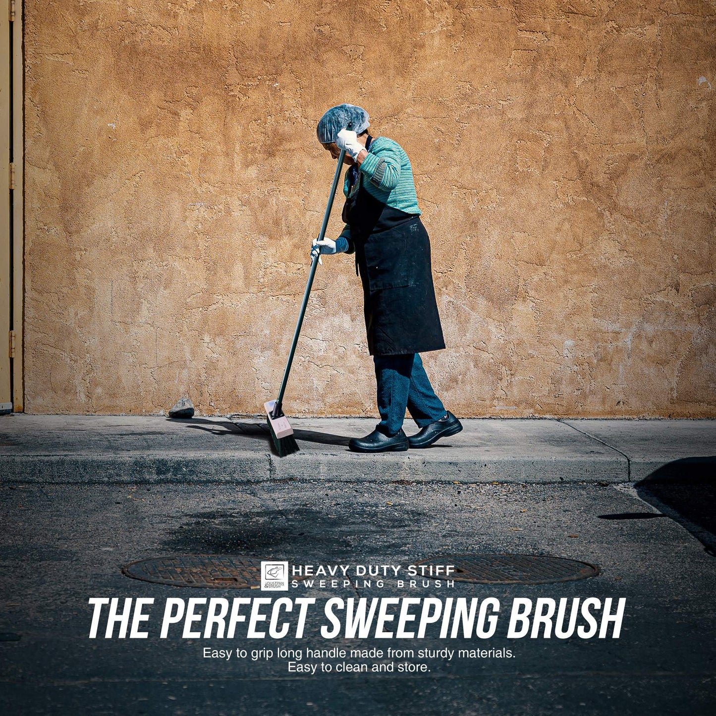 11.5" Sweeping Brush Outdoor Broom − Garden Heavy Duty Yard with Stiff PVC Bristles and 120cm Metal Handle