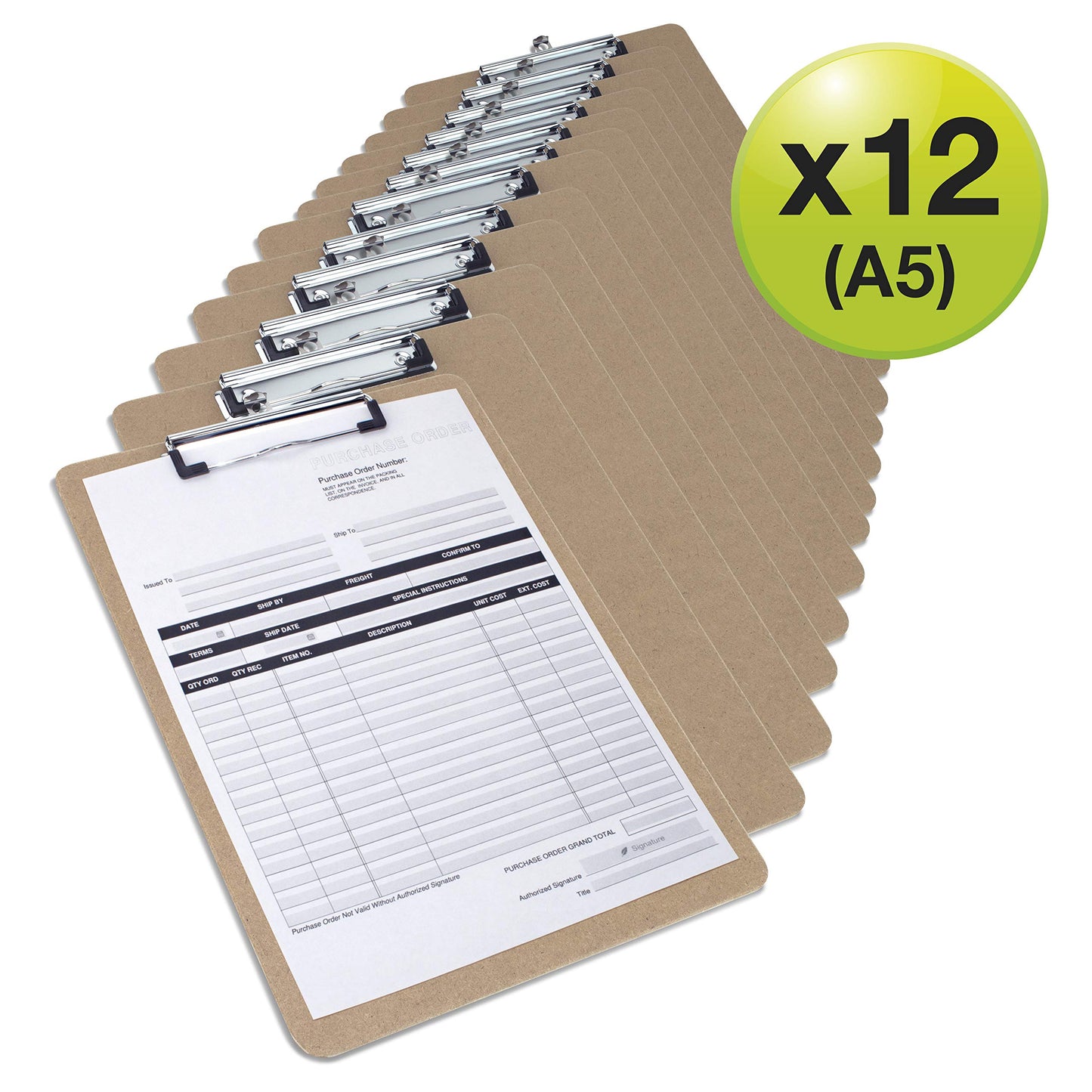 - Rapesco 1608 Hardboard Clipboard | Low Profile Clip | A5 | Pack 12 -