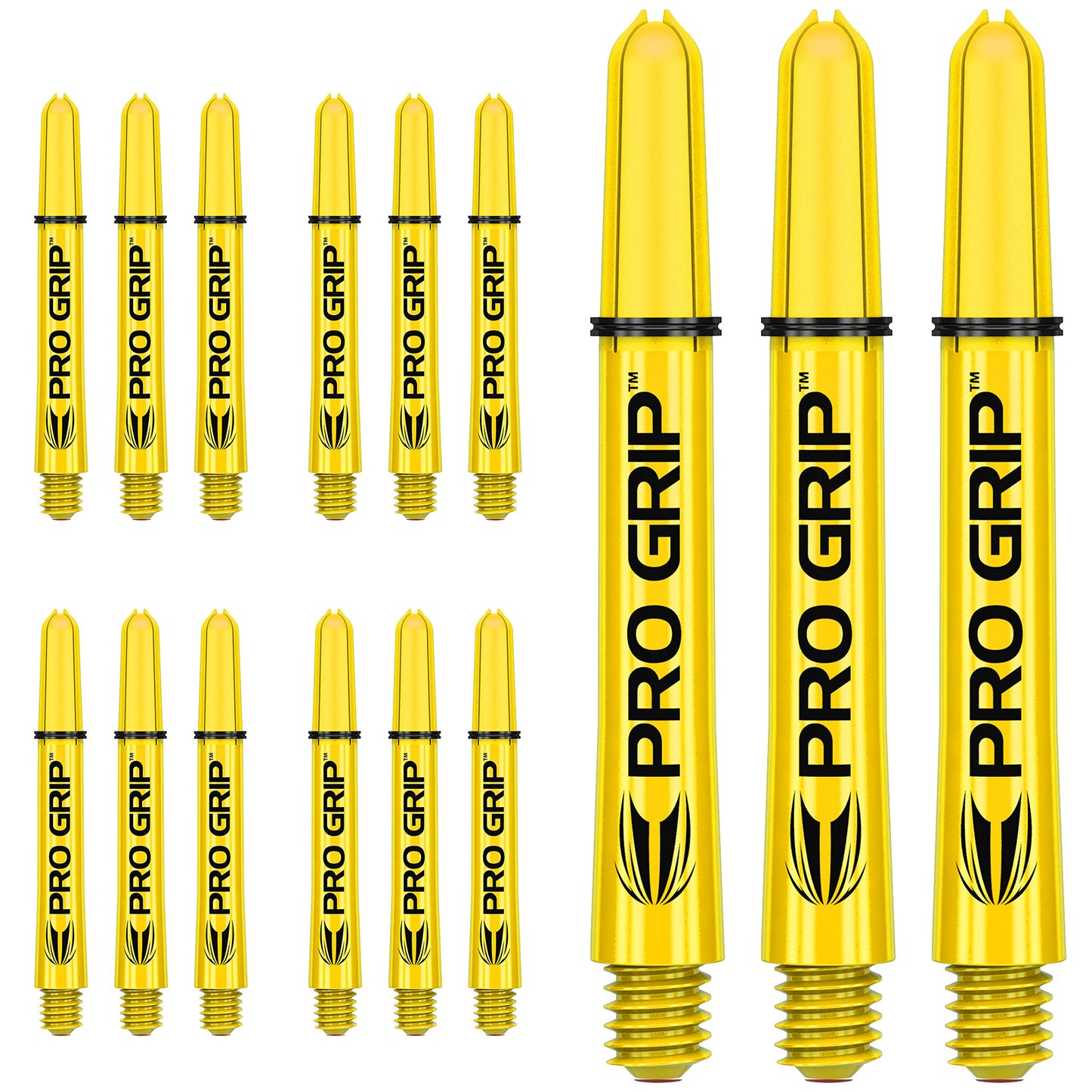 - Target Darts | 5 x Sets of Yellow Pro Grip Shaft Intermediate | 15 in Total -
