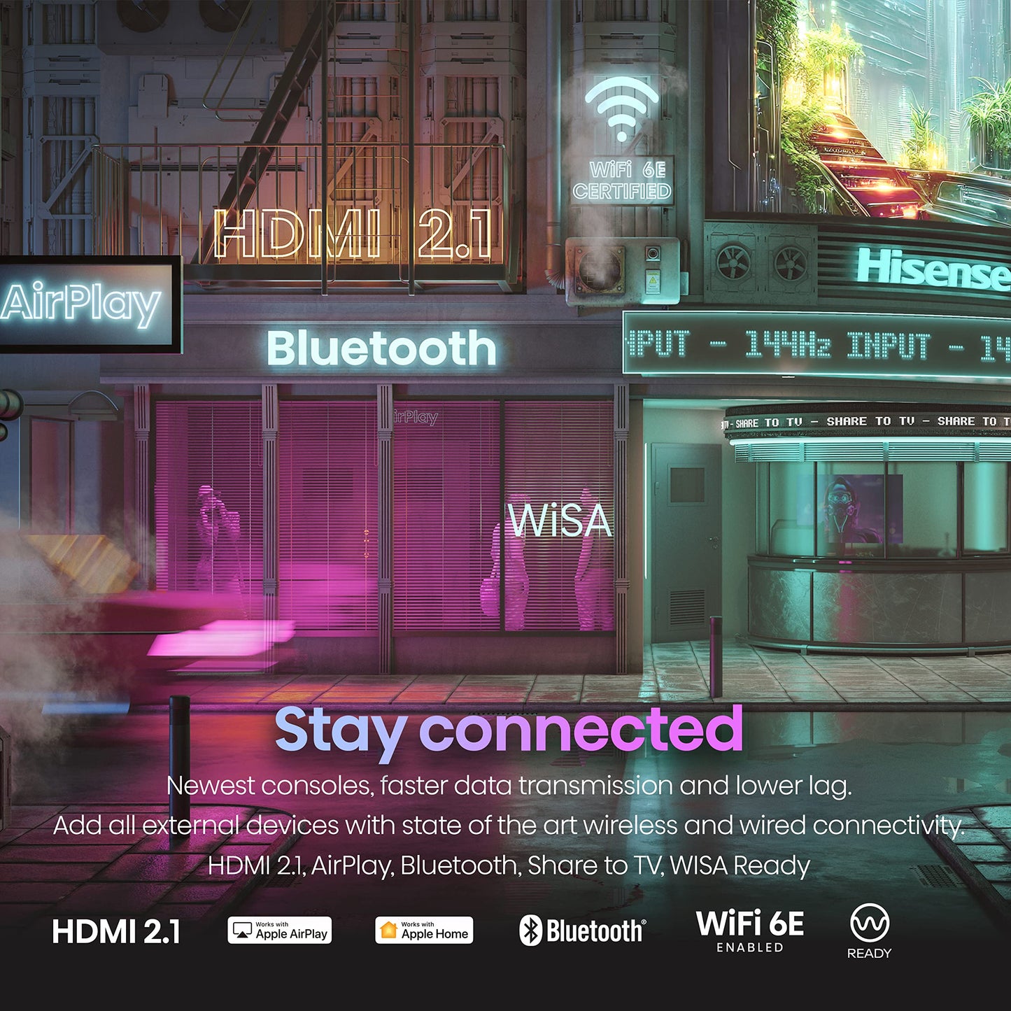 - Hisense 65 Inch QLED Gaming TV 65E7KQTUK PRO | 144Hz VRR | HDMI 2.1 | Freesync Premium | Quantum Dot Colour | VIDAA U7 | Youtube | Freeview Play | Netflix | Disney+ -