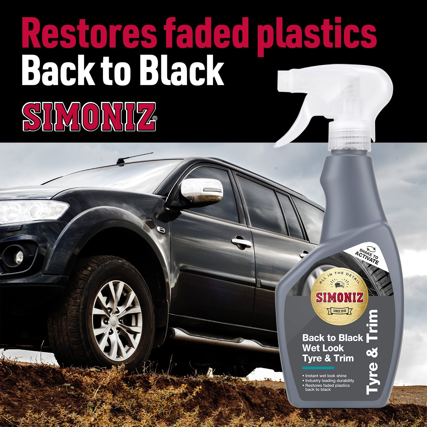 - Simoniz Back to Black Wet Tyre & Trim Shine | Wet Look Tyre Shine -