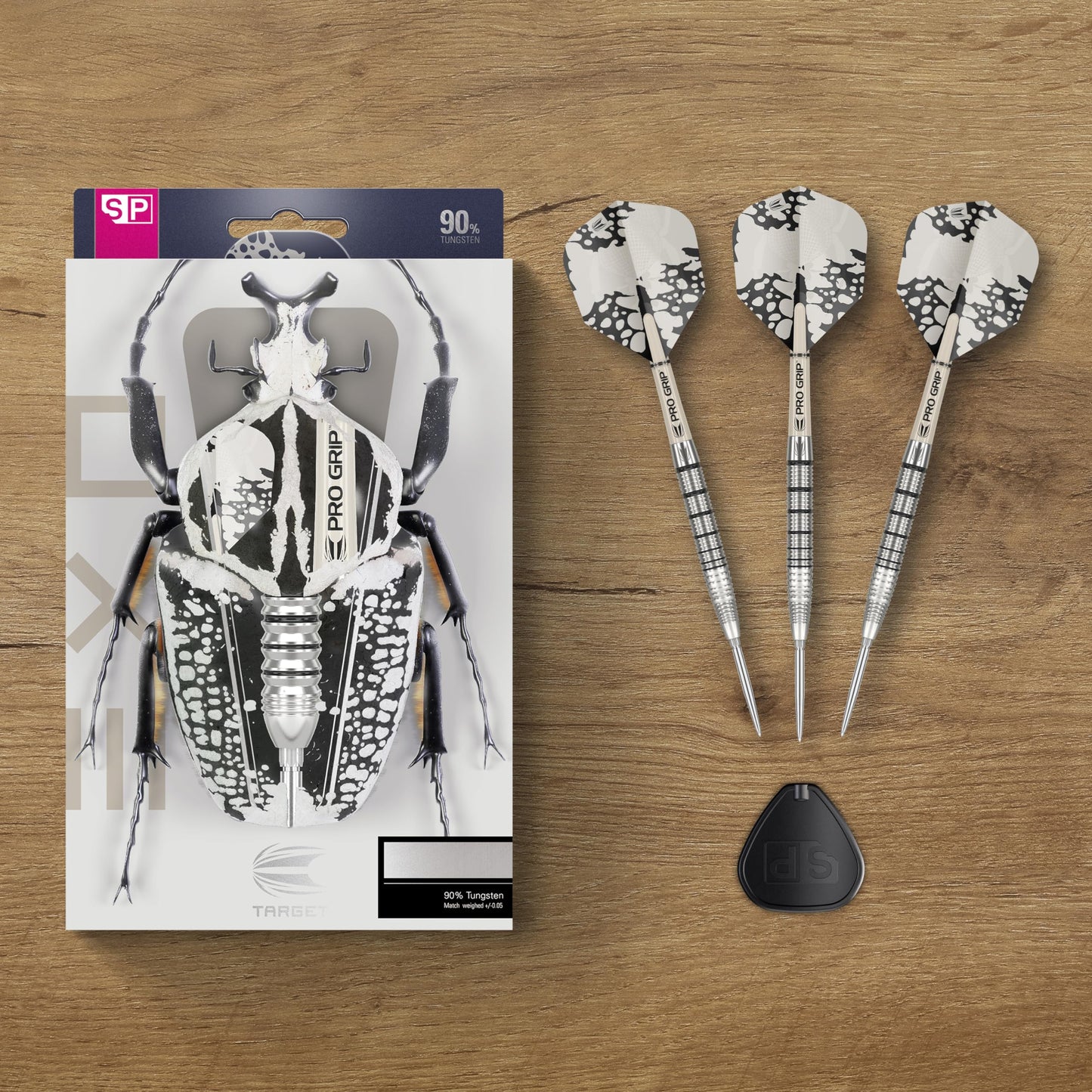 - TARGET Darts | EXO Edition 90% Tungsten Steel Tip Darts Set | 24g | Barrel SP02 – Steel Tip Dart Set -