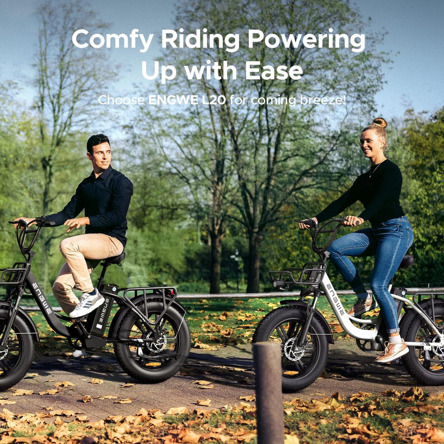 - ENGWE MTB Electric Bike for Adults 20" Fat Tire E-Bike with 48V 13AH Battery | 7-Speed | Dual Shock Absorber Perfect for Commuting and Off-Road Adventures -