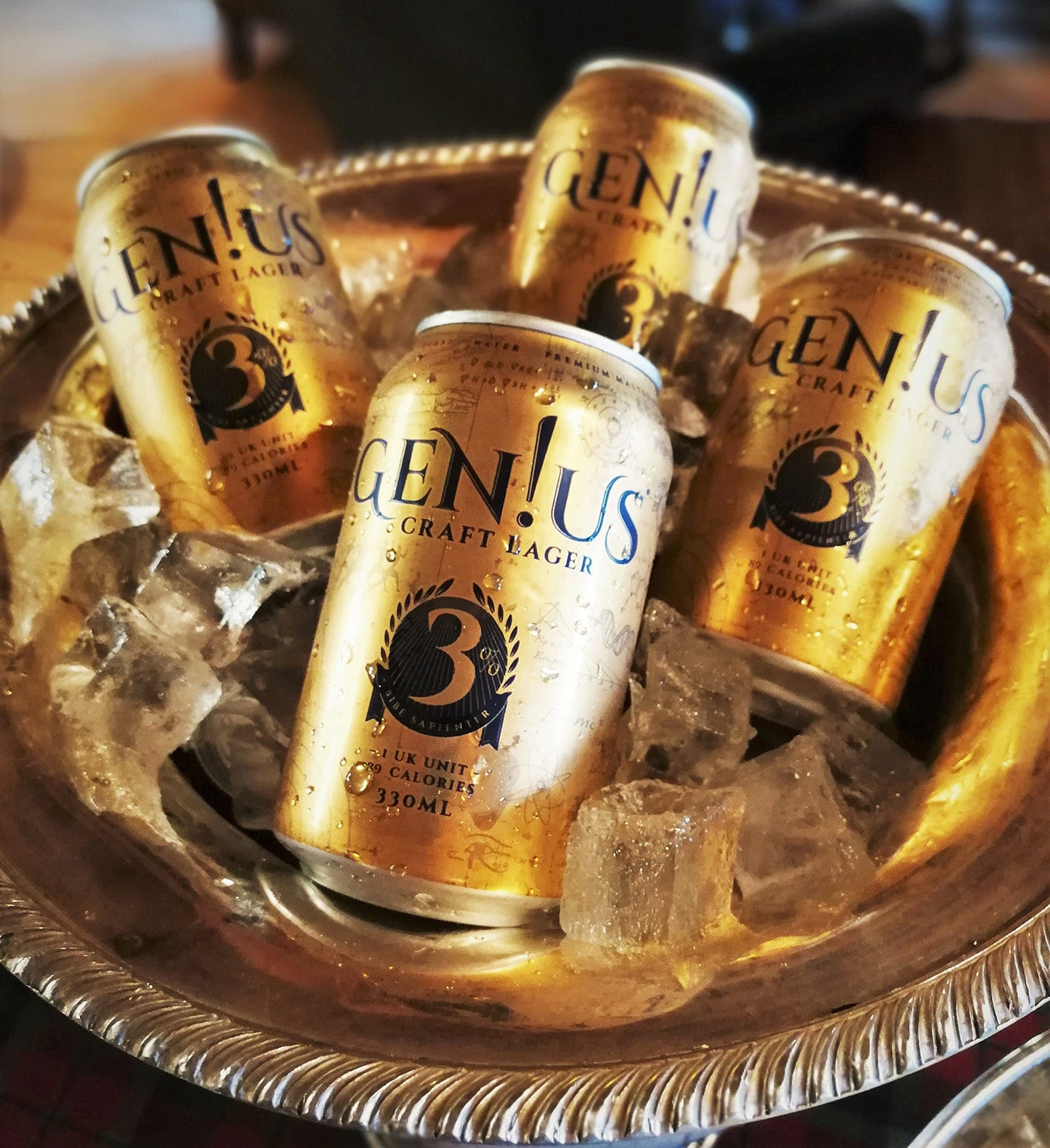 - Gen!us Craft Lager | 12x330ml Cans | Award Winning low-Calorie Craft Beer -