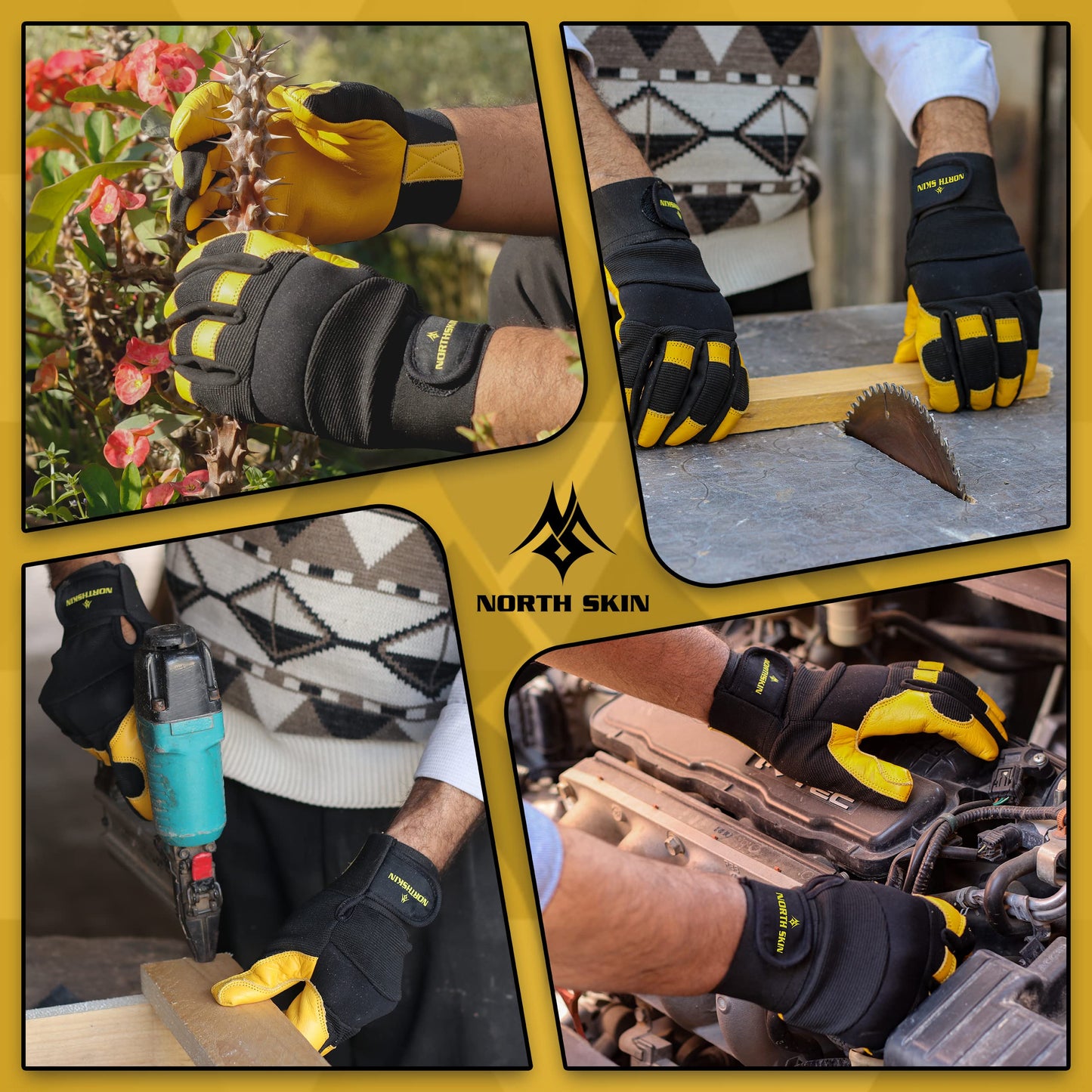 - NORTH SKIN Heavy Duty Work Gloves -