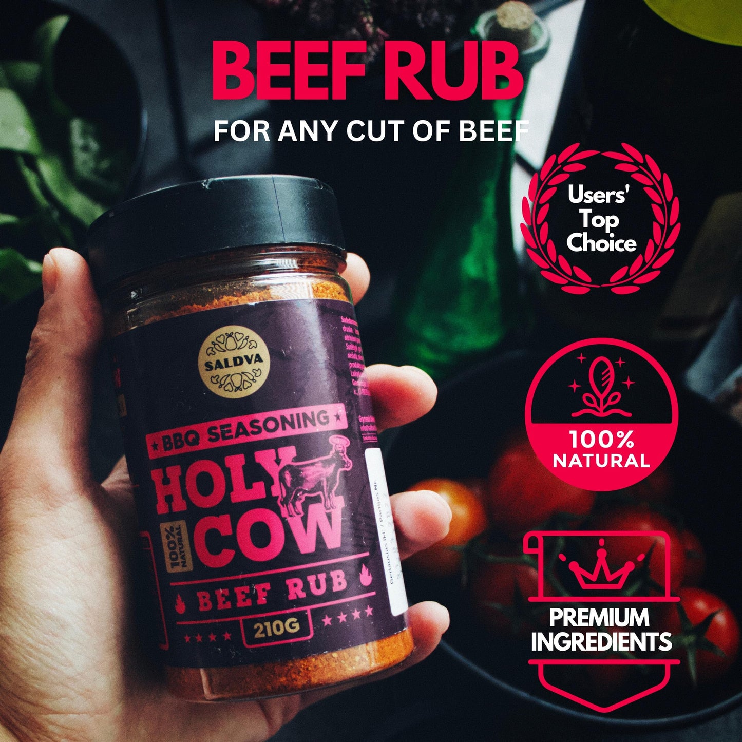 Classic Selection of Premium BBQ Seasonings - Holy Cow, Angel’s Wings, Smoky Pig, Ultimate Rub BBQ Rubs | Pack of 4 | 100% Natural | Great Foodie Gift