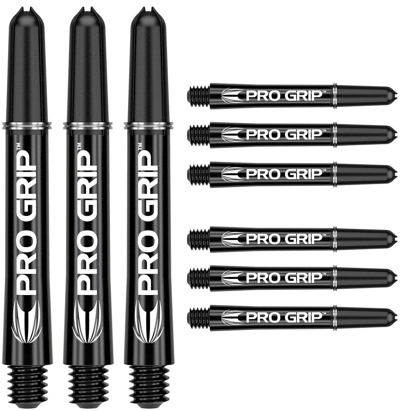 - TARGET Darts | 3 x Sets of Black Pro Grip Shaft Short | 9 in Total -