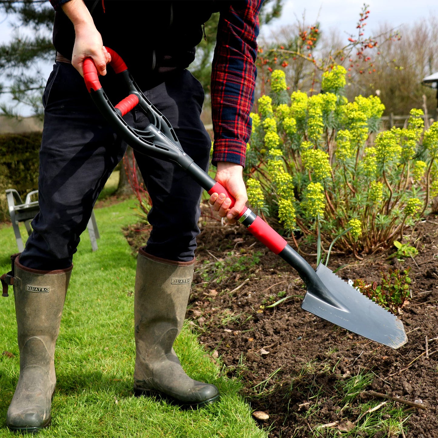 - Roamwild Multi-Digger Garden Spade | Reinforced Fibreglass Light Weight Gardening Arrow Head Shovel -