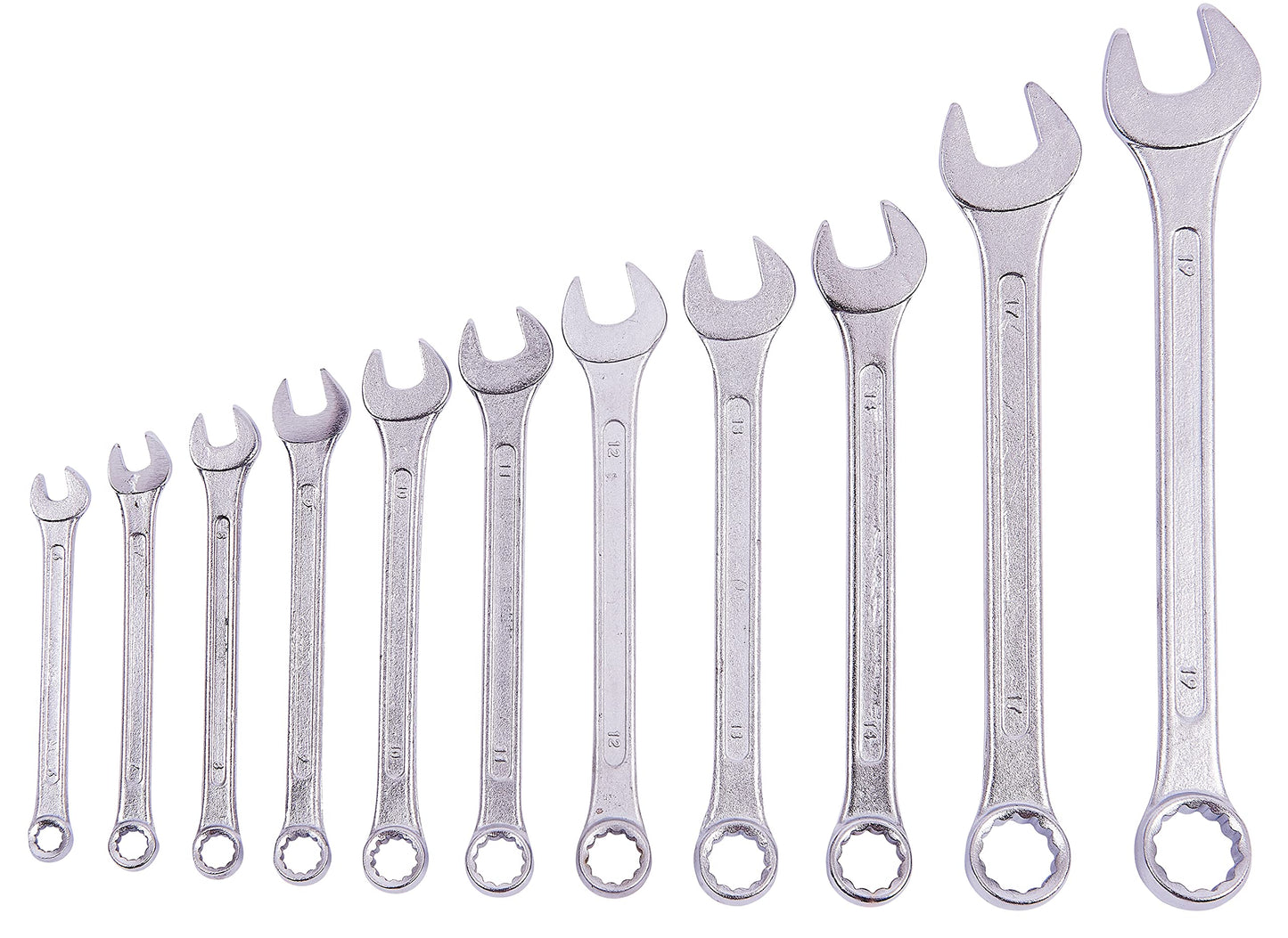 Amtech K0400 Combination Spanner Set, Drop Forged and Chrome Plated Spanners, 6mm to 19mm