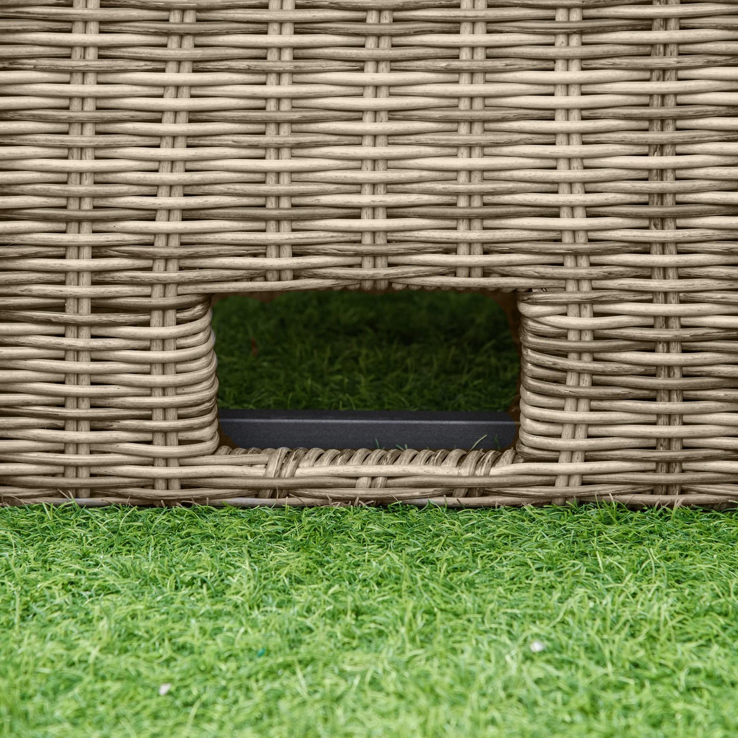 - Outsunny 5 Pieces | Outdoor PE Rattan | Round Garden Daybed with Cushions -