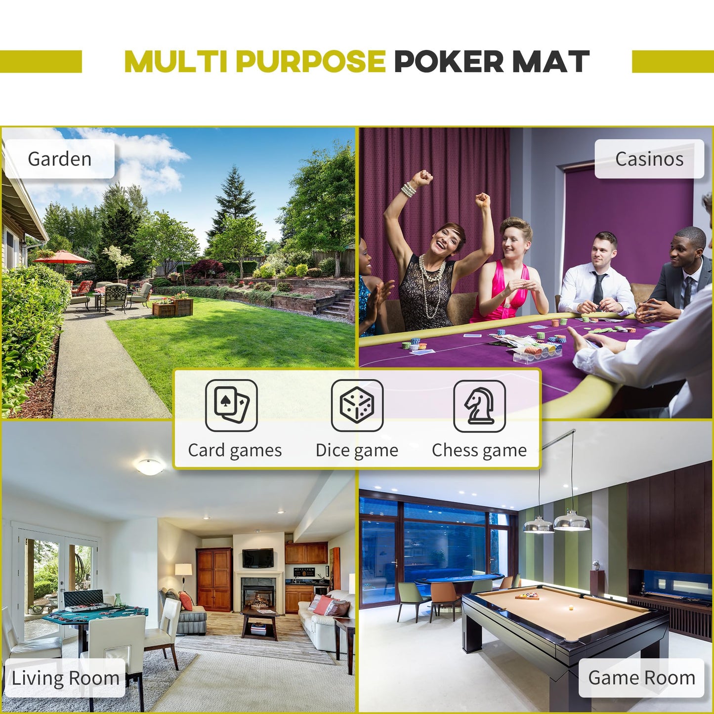 - HOMCOM Poker Table 1.85m Folding Top for | 8 Players Casino | Chip Trays | Drink Holders -