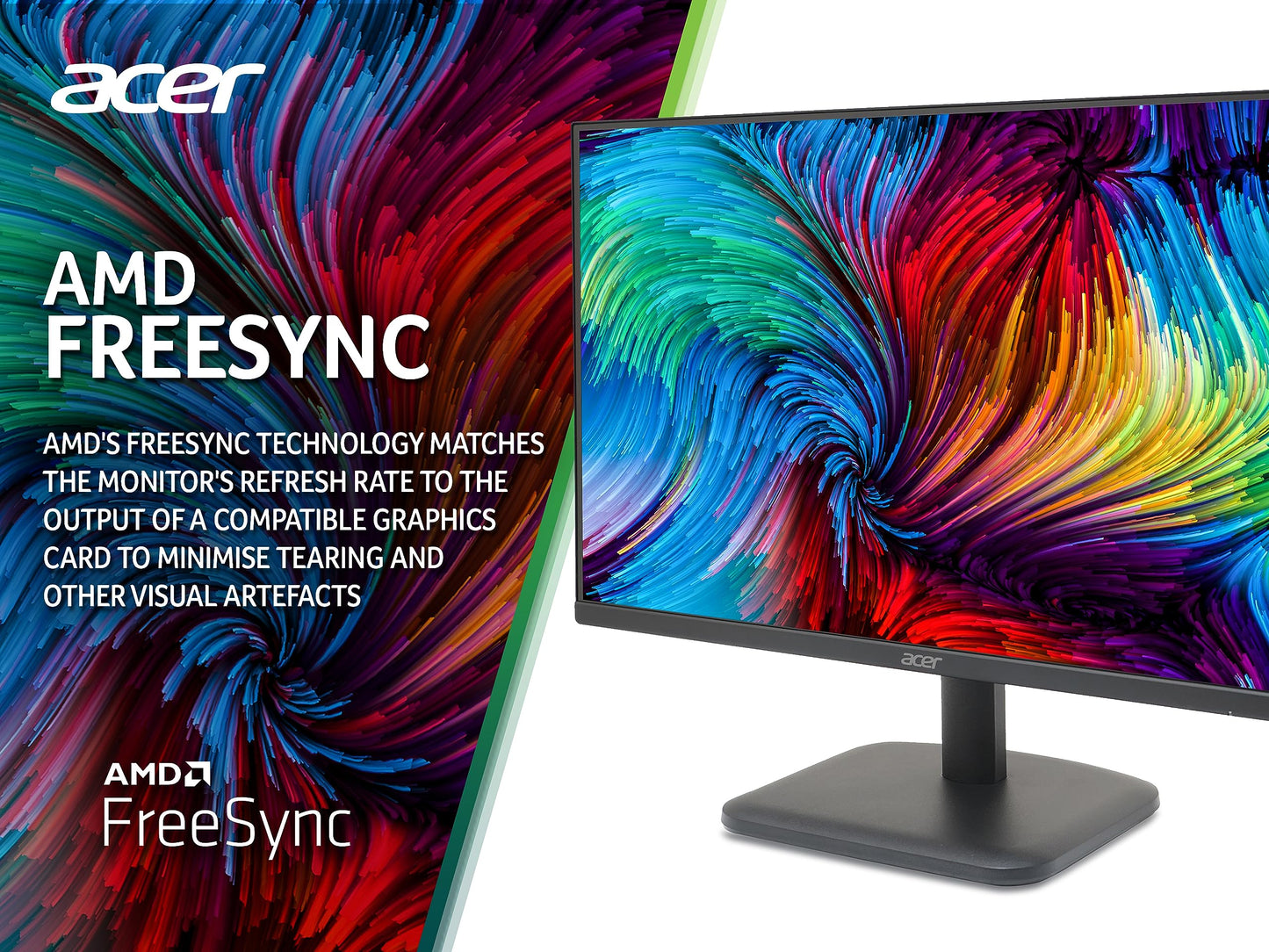 Acer EK271Hbif 27-inch Monitor - VA Panel, 1920 x 1080, 5ms, 100Hz, FreeSync, HDMI, VGA