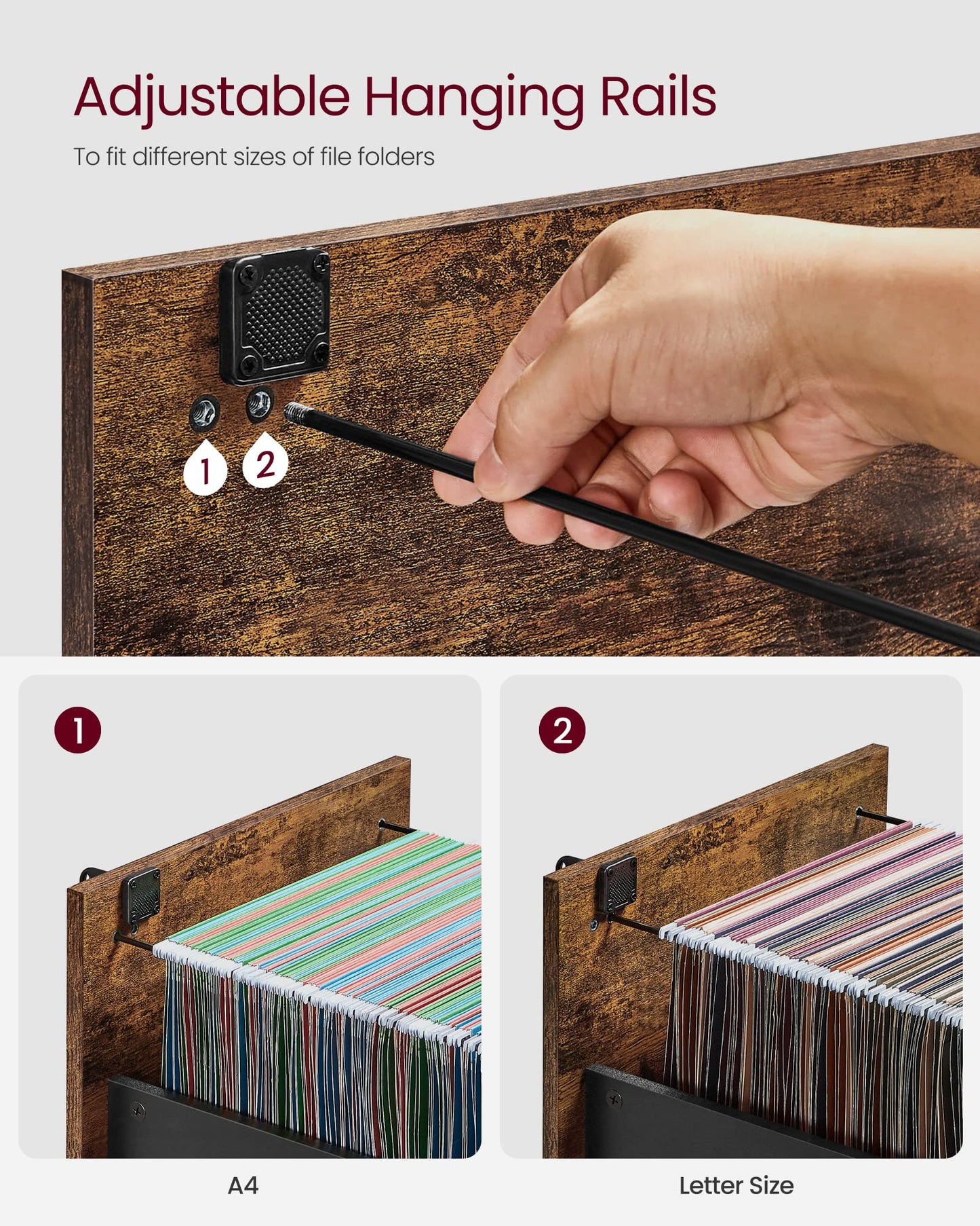 - VASAGLE 3-Drawer Vertical File Cabinet -