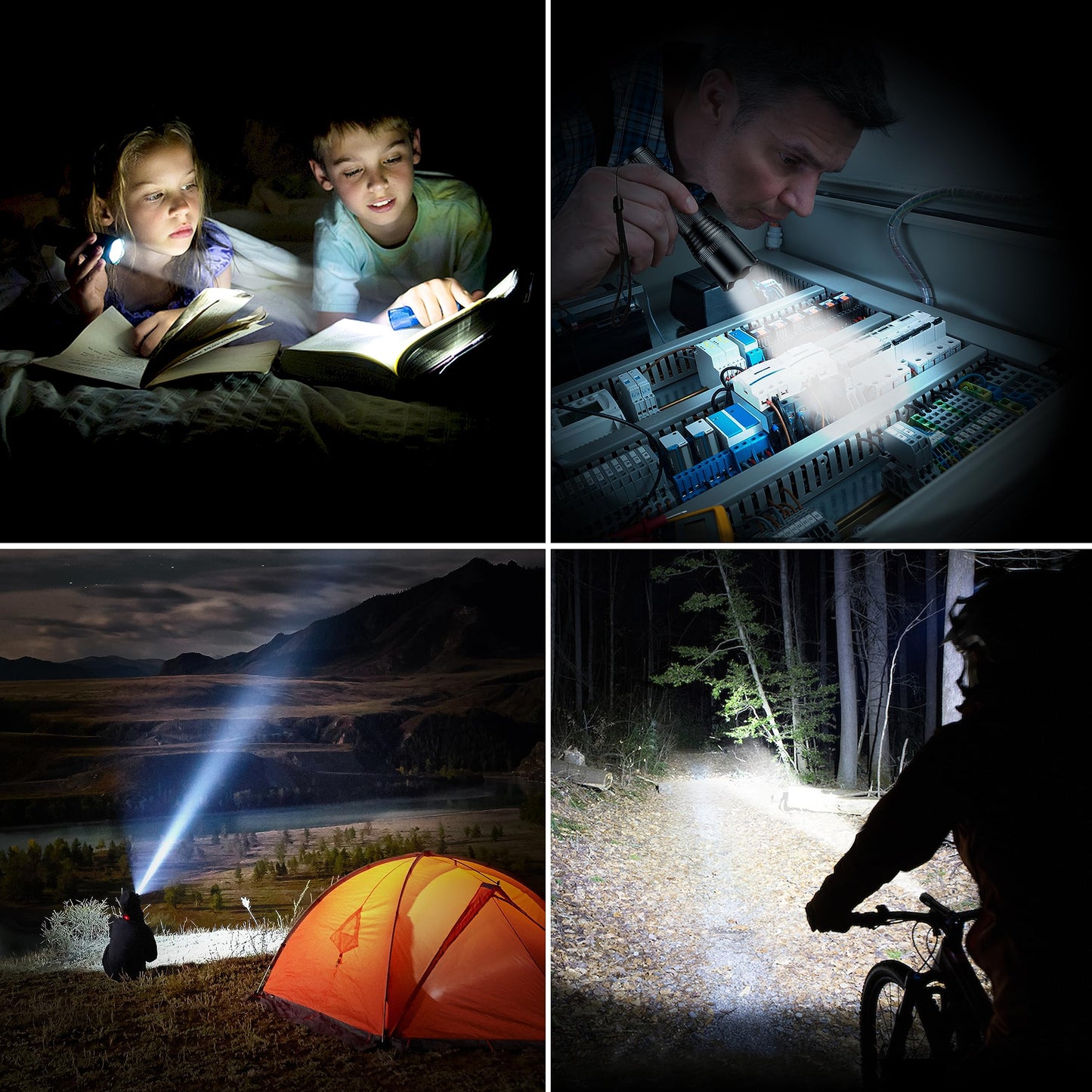 Blukar LED Torch Battery Powered, 2000L Super Bright Adjustable Focus Flashlight, 5 Lighting Modes, IPX6 Waterproof Pocket Size Torch for Power Cuts, Emergency (3 AAA Batteries Included)