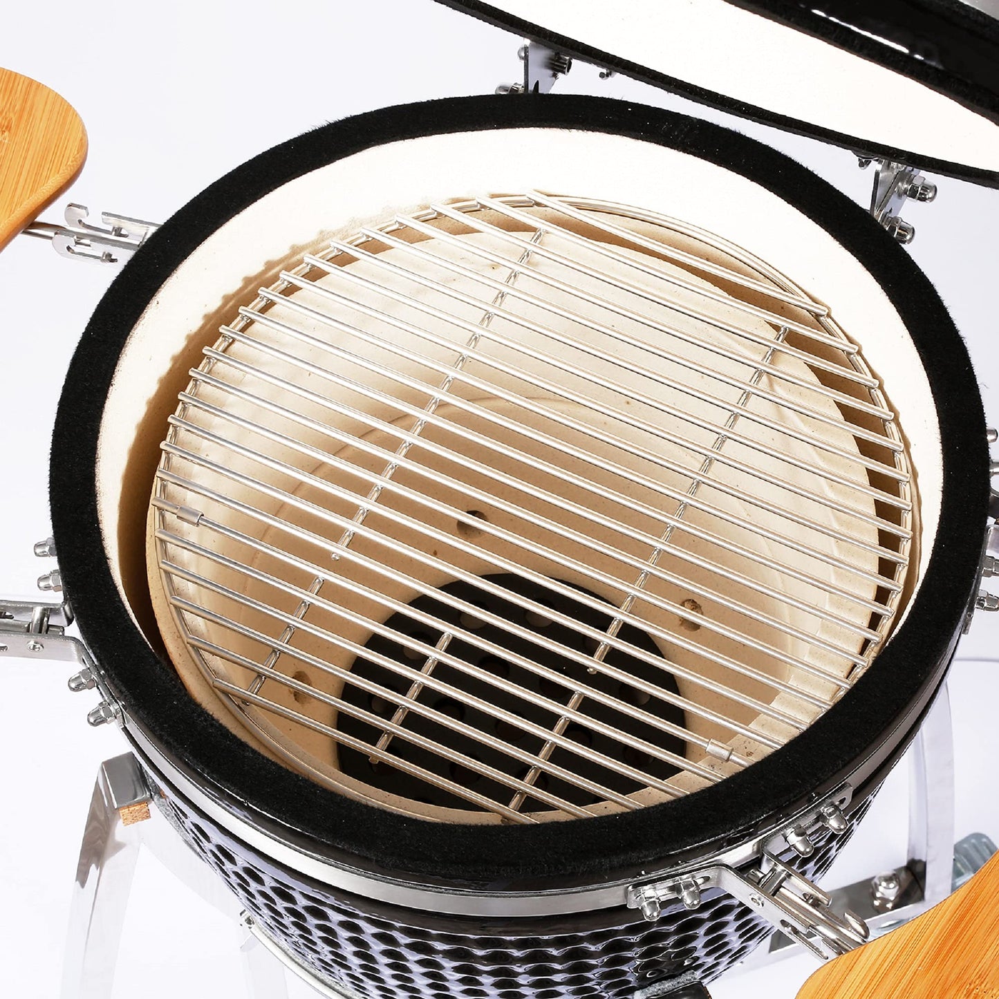 - Fresh Grills Ceramic BBQ Grill | Mini Kamado BBQ Oven | Barbecue Grill and Charcoal Smoker with Stand -