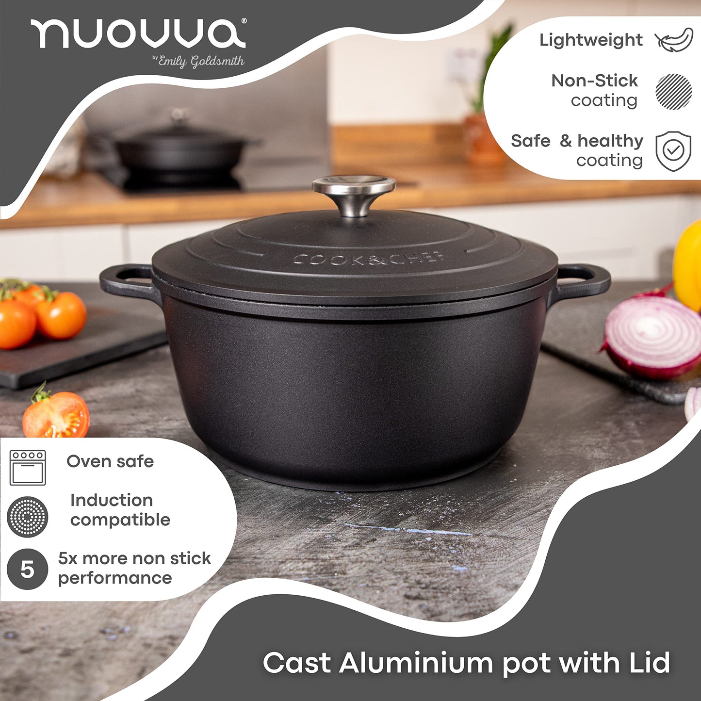 - Non-Stick Aluminium Pot with Lid | Sturdy Deep Dutch Oven –
