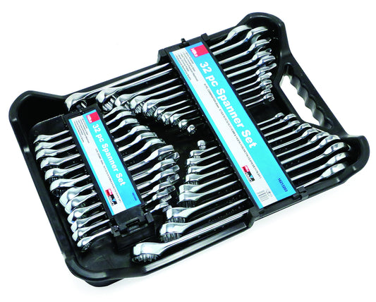 - Hilka 16213203 AF/Metric Combination Spanner Set | Set of 32 Pieces -