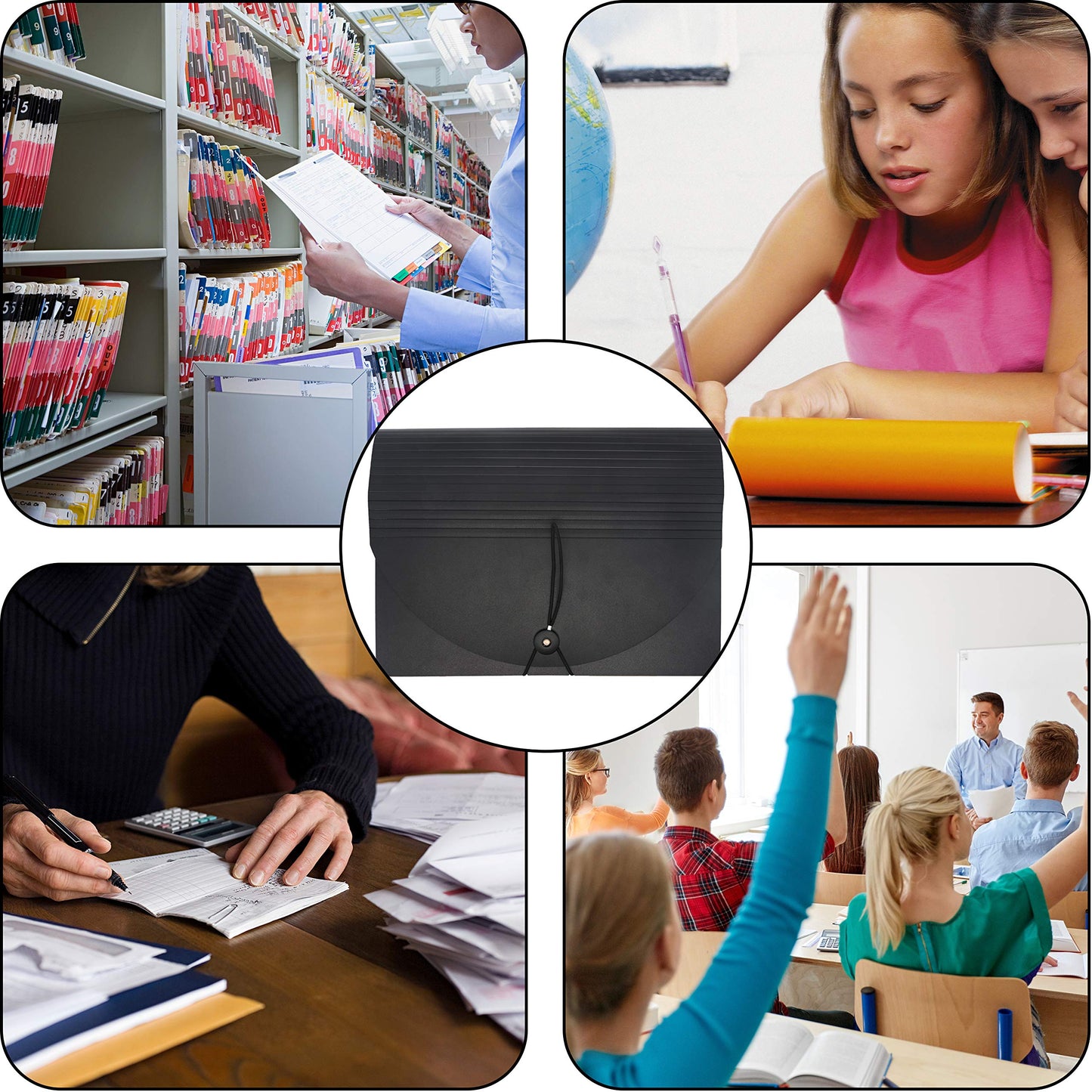 - Meknaail File Organiser | 24 Pockets Document Organiser -