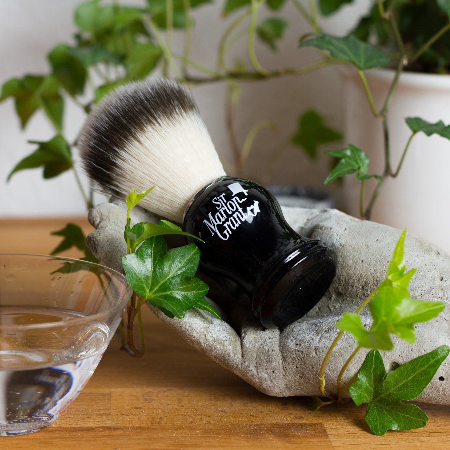 - Premium Vegan Shaving Brush with Badger Hair Imitation | Face Brush for Shaving Soap -