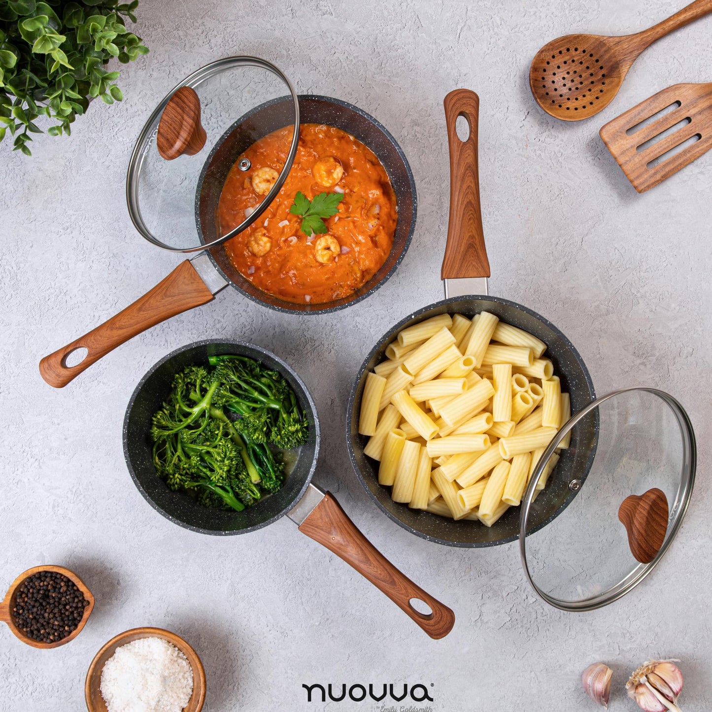 - Non Stick Saucepan Set  | Induction Saucepan with Lid –