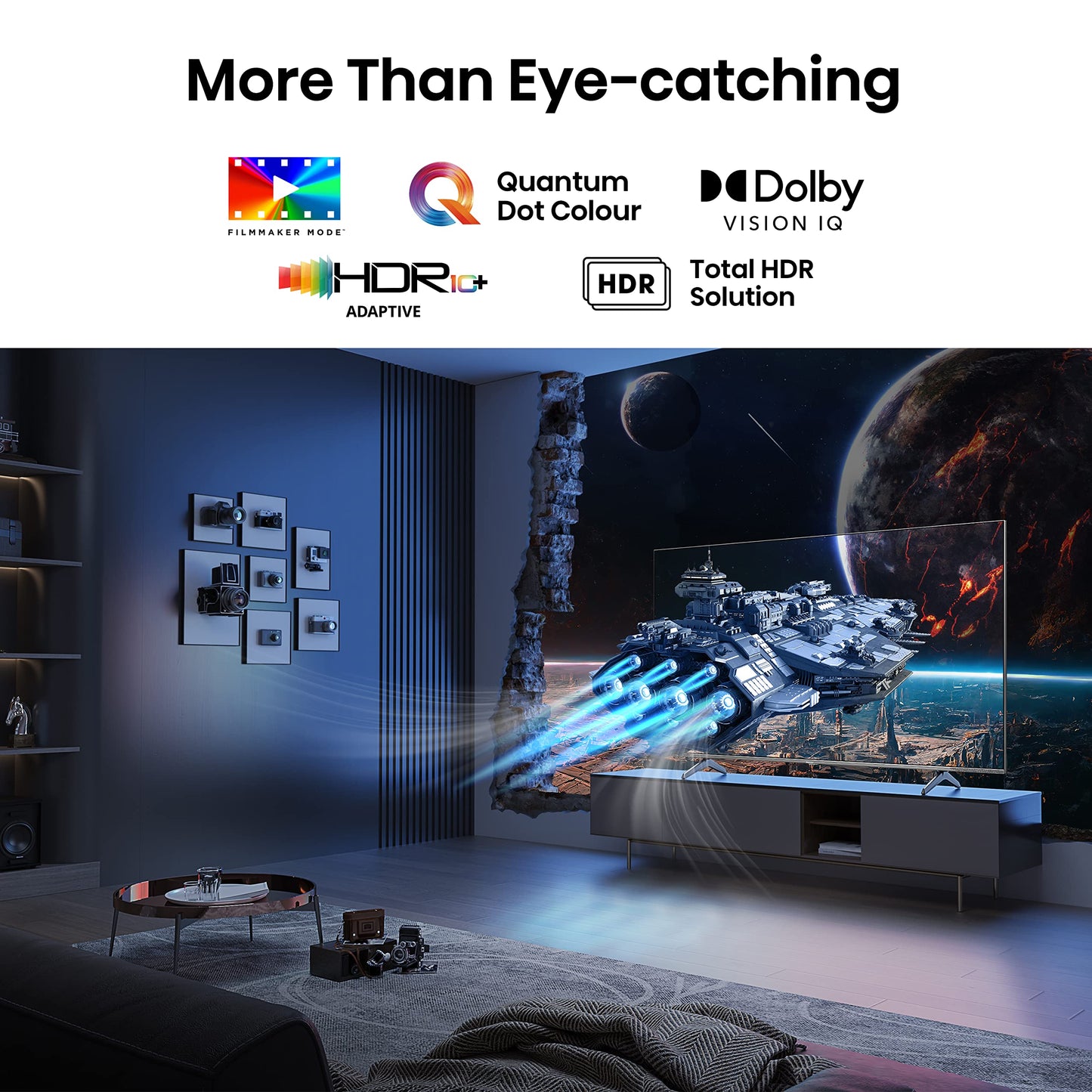 - Hisense 65 Inch QLED Gaming TV 65E7KQTUK PRO | 144Hz VRR | HDMI 2.1 | Freesync Premium | Quantum Dot Colour | VIDAA U7 | Youtube | Freeview Play | Netflix | Disney+ -