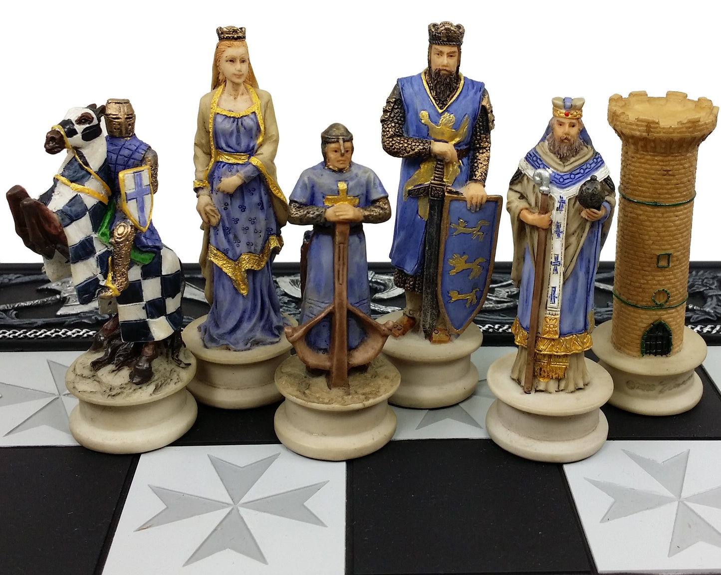 - HPL Medieval Times Crusades King Richard Christian Knights Chess Set | 17" Maltese Board -