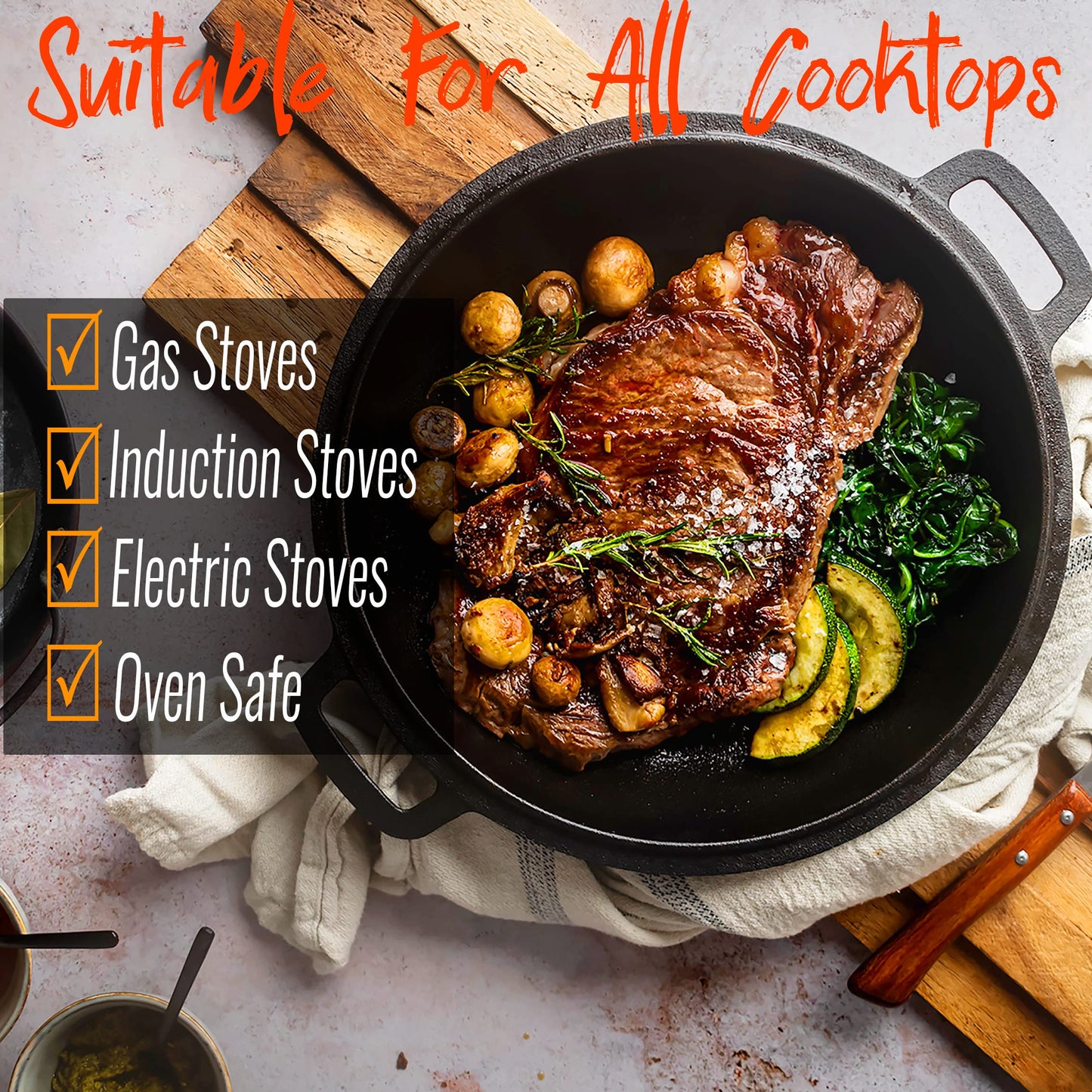 - Pinnacle Cookware – 4.7 Litre / 5 Quart Pre Seasoned Cast Iron Dutch Oven -