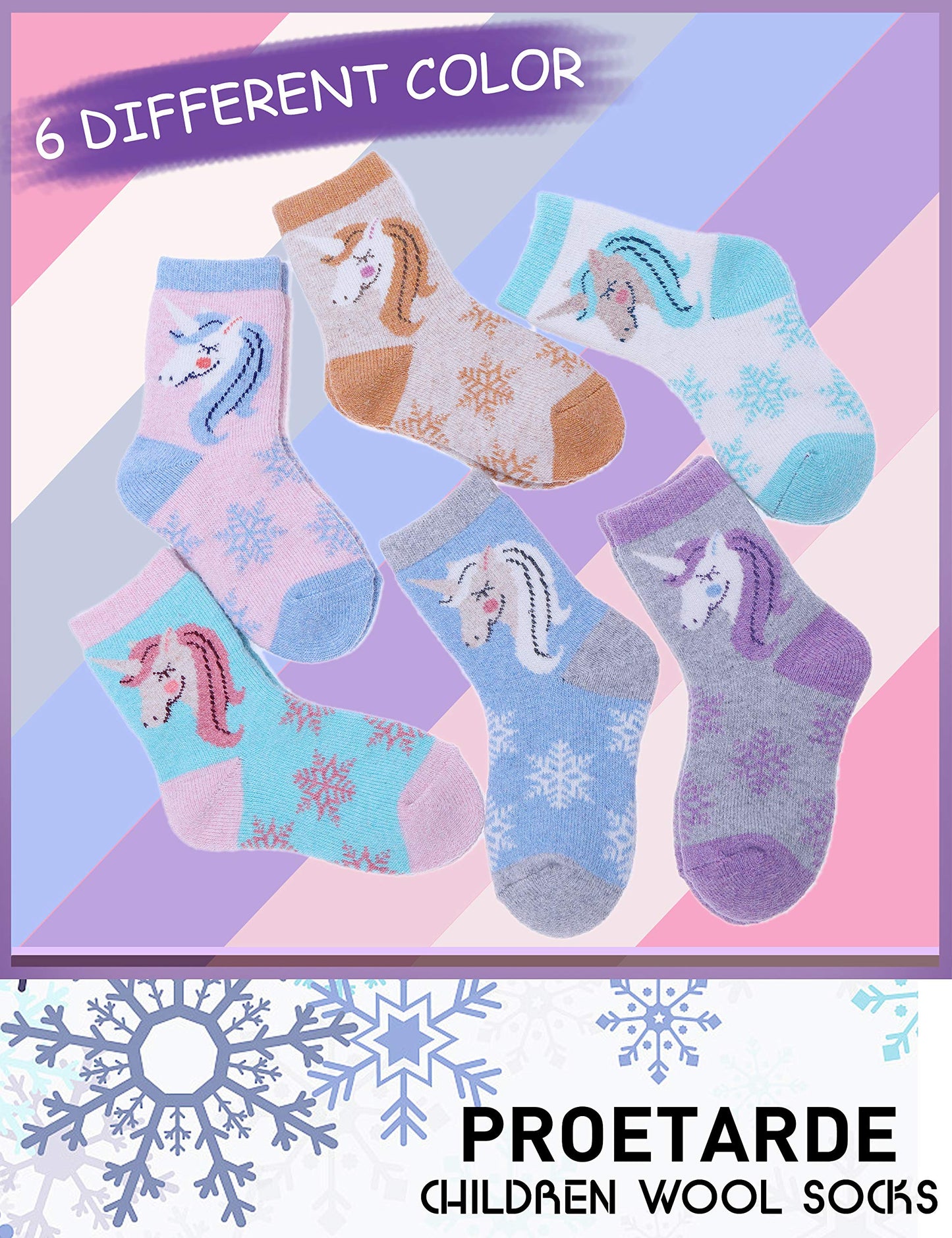 - Merino Wool Socks for Kids | Thick Thermal Socks 6 Pack -