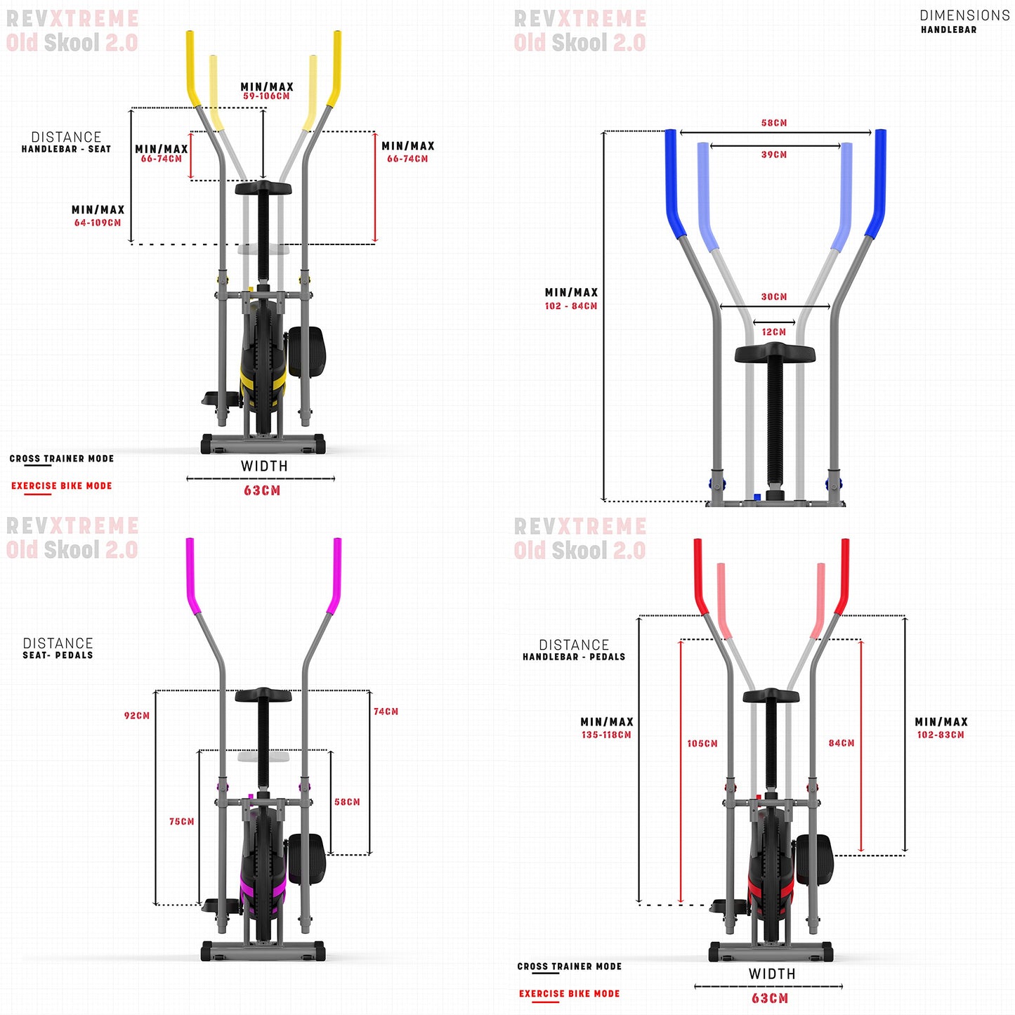 - We R Sports 2-IN-1 Elliptical Cross Trainer & Exercise Bike Home Fitness Cardio Workout Machine (Blue)