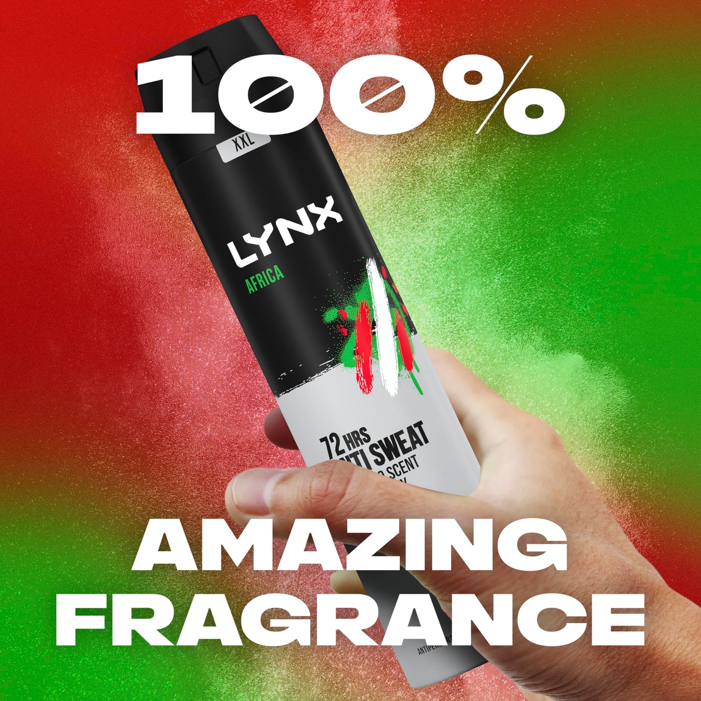 - Lynx XXL Africa Antiperspirant Deodorant Spray | 72-hour protection -