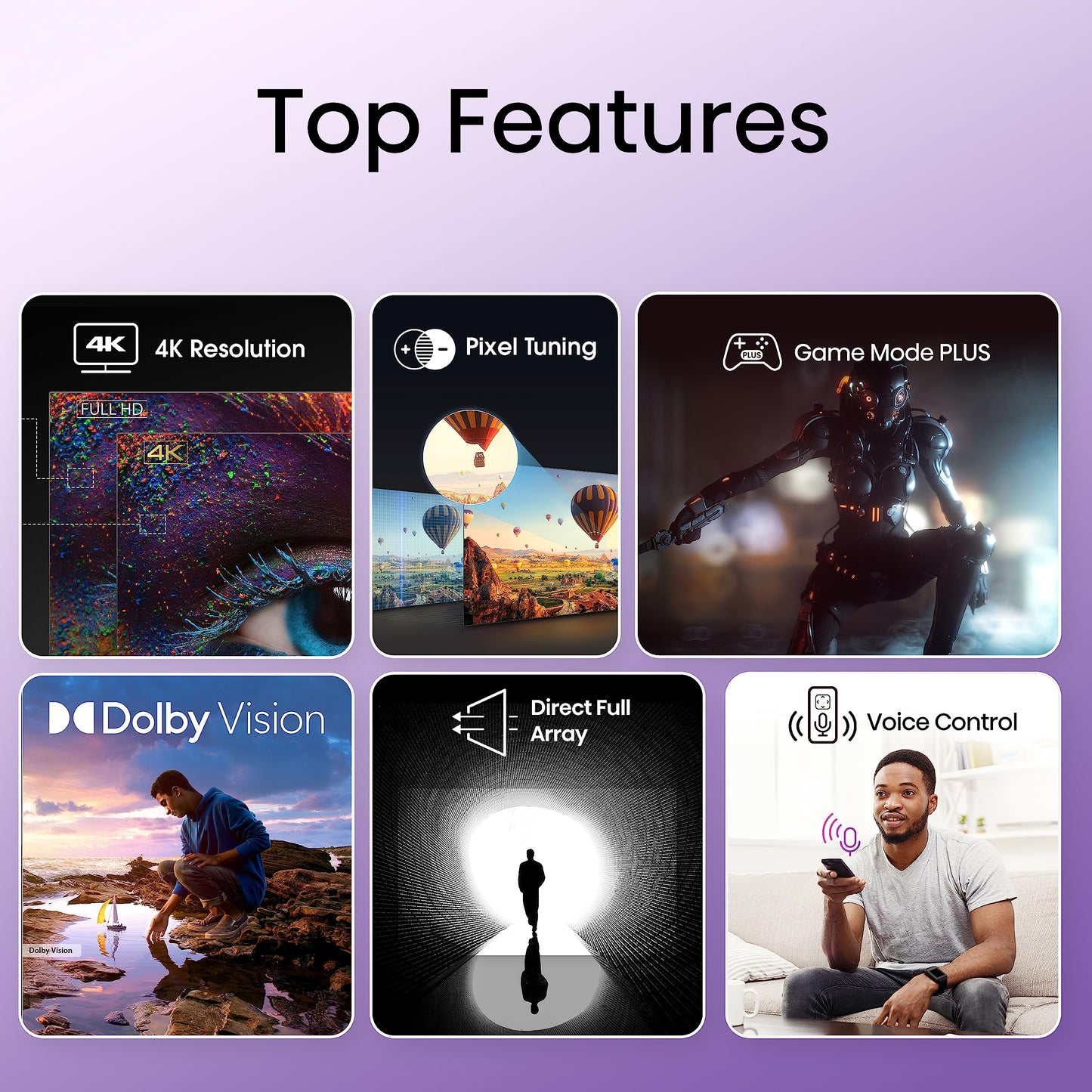 - Hisense 65 Inch UHD Smart TV 65E6KTUK  | Dolby Vision | Pixel Tuning | Voice Remote | Share to TV |  Youtube | Freeview Play | Netflix | Disney -