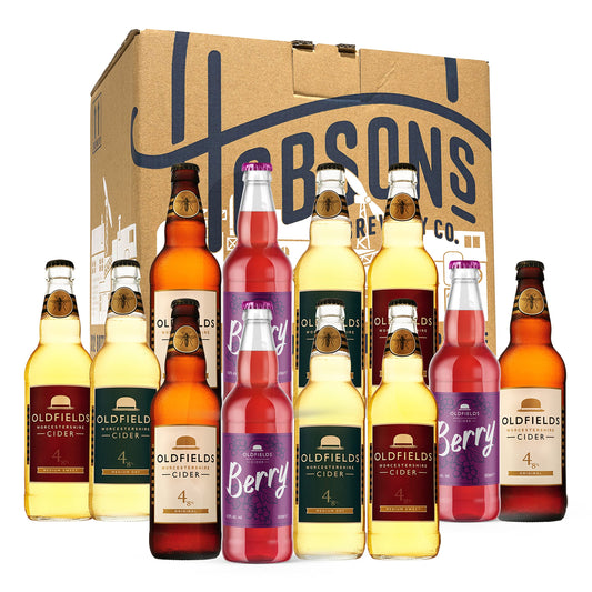 - Hobsons Oldfields Premium English Mixed Cider Selection Pack - Case of 12 x 500ml Bottles -
