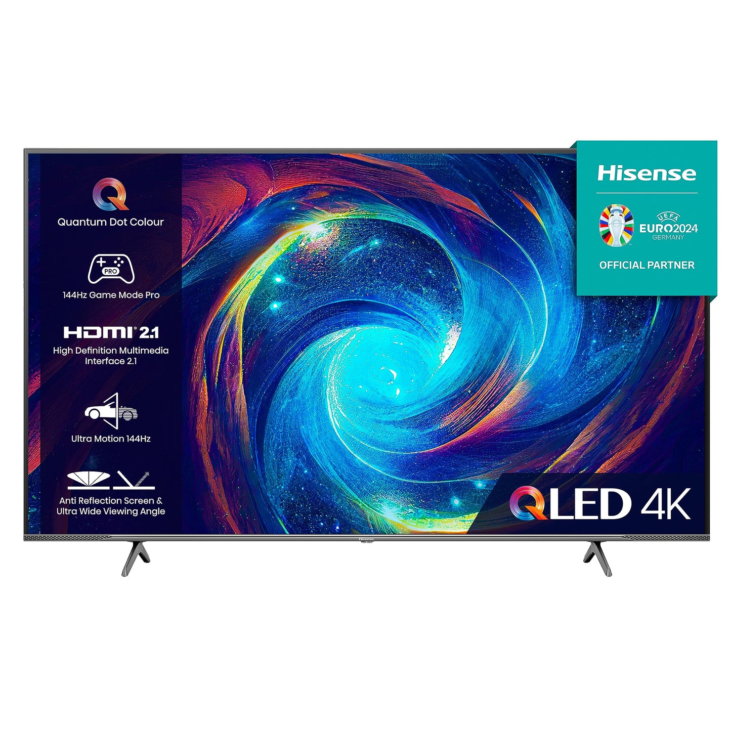 - Hisense 65 Inch QLED Gaming TV 65E7KQTUK PRO | 144Hz VRR | HDMI 2.1 | Freesync Premium | Quantum Dot Colour | VIDAA U7 | Youtube | Freeview Play | Netflix | Disney+ -