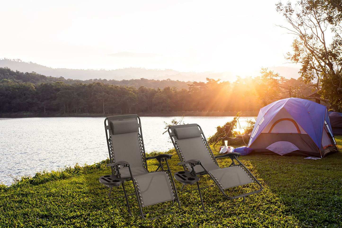 - Straame Garden | Zero Gravity Chair | Set of 2 | Heavy Duty Textoline | Outdoor & Garden Sunloungers -