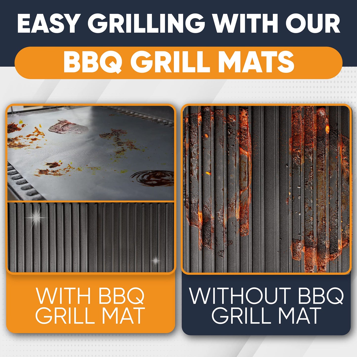 - Extra Large BBQ Grill Mat by Linda's Essentials | (3 Pack) | Reusable Non Stick Heat Resistant BBQ Mats -