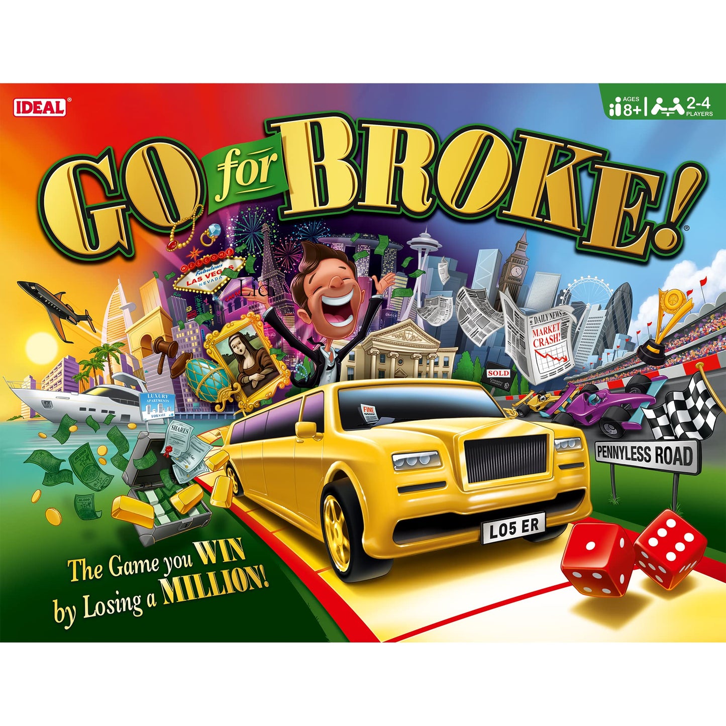 - IDEAL | Go for Broke: The game you win by losing a million!| Classic Games | For 2-4 Players | Ages 8+ -