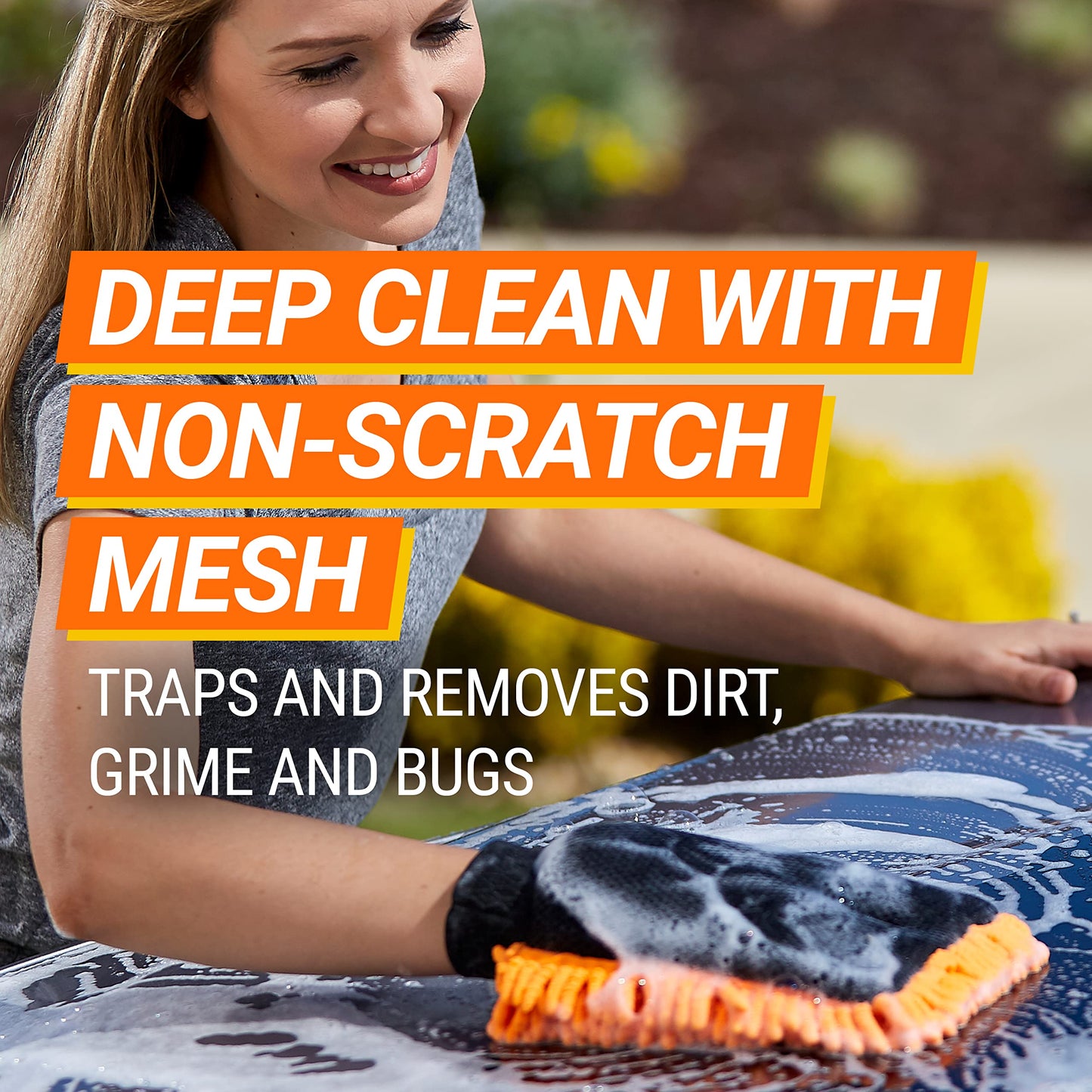 Armor All, Microfibre Noodle Car Wash Mitt, Set of 2, Dual Surfaces To Eliminate Dirt And Bugs, Designed For a Quick, Streak-free Finish on Paintwork and Glass, Ideal for Car & Motorcycle Detailing