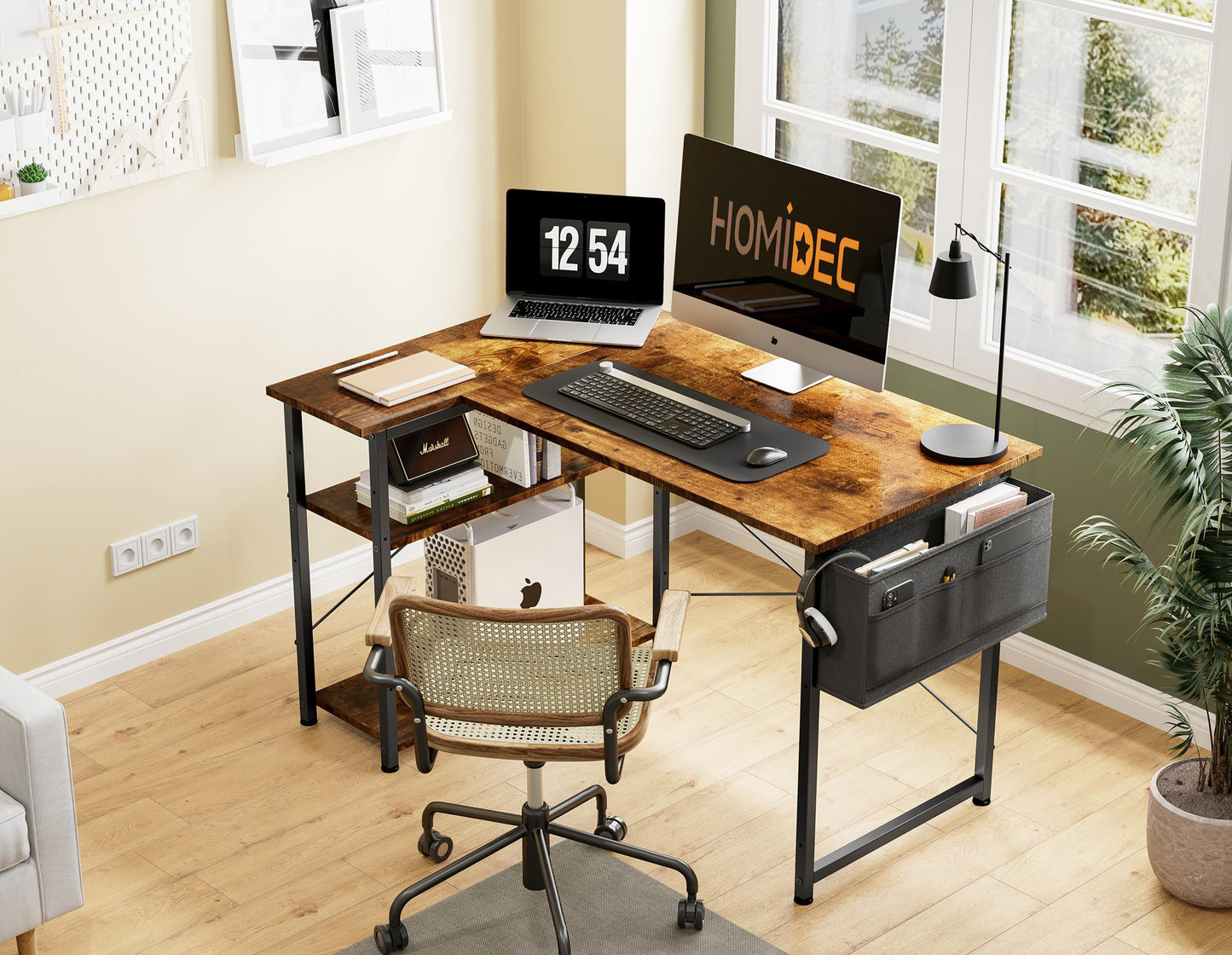 - HOMIDEC L Shaped Desk 100CM Computer Desk | Study Office Desk | Gaming Desk -
