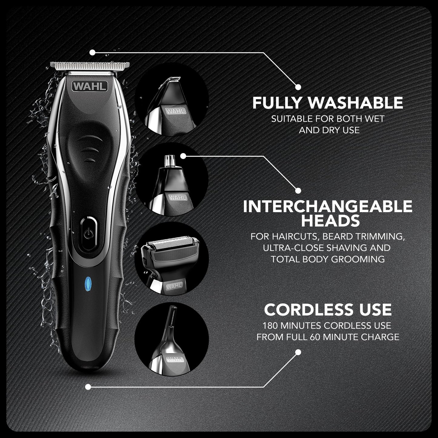 - Wahl Aqua Blade 10 in 1 Multigroomer, Eyebrow Attachment, Beard Trimmers Men
