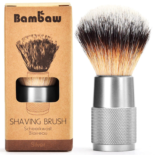 - Shaving Brush Vegan | Silver | Women and Men Shaving Brush| Shaving Soap Brush -